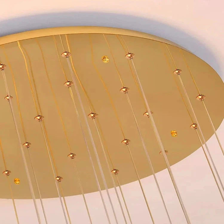 Uly Gold Crystal Chandelier for Staircase & Foyer & High Ceiling