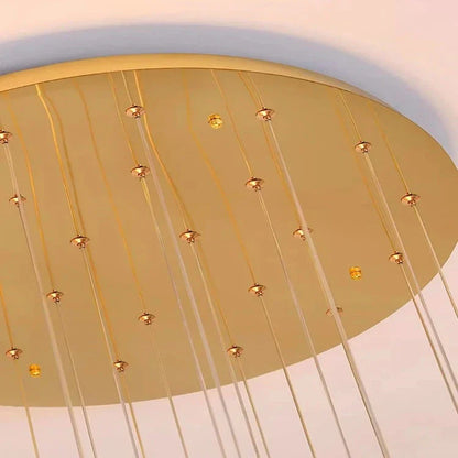 Uly Gold Crystal Chandelier for Staircase & Foyer & High Ceiling