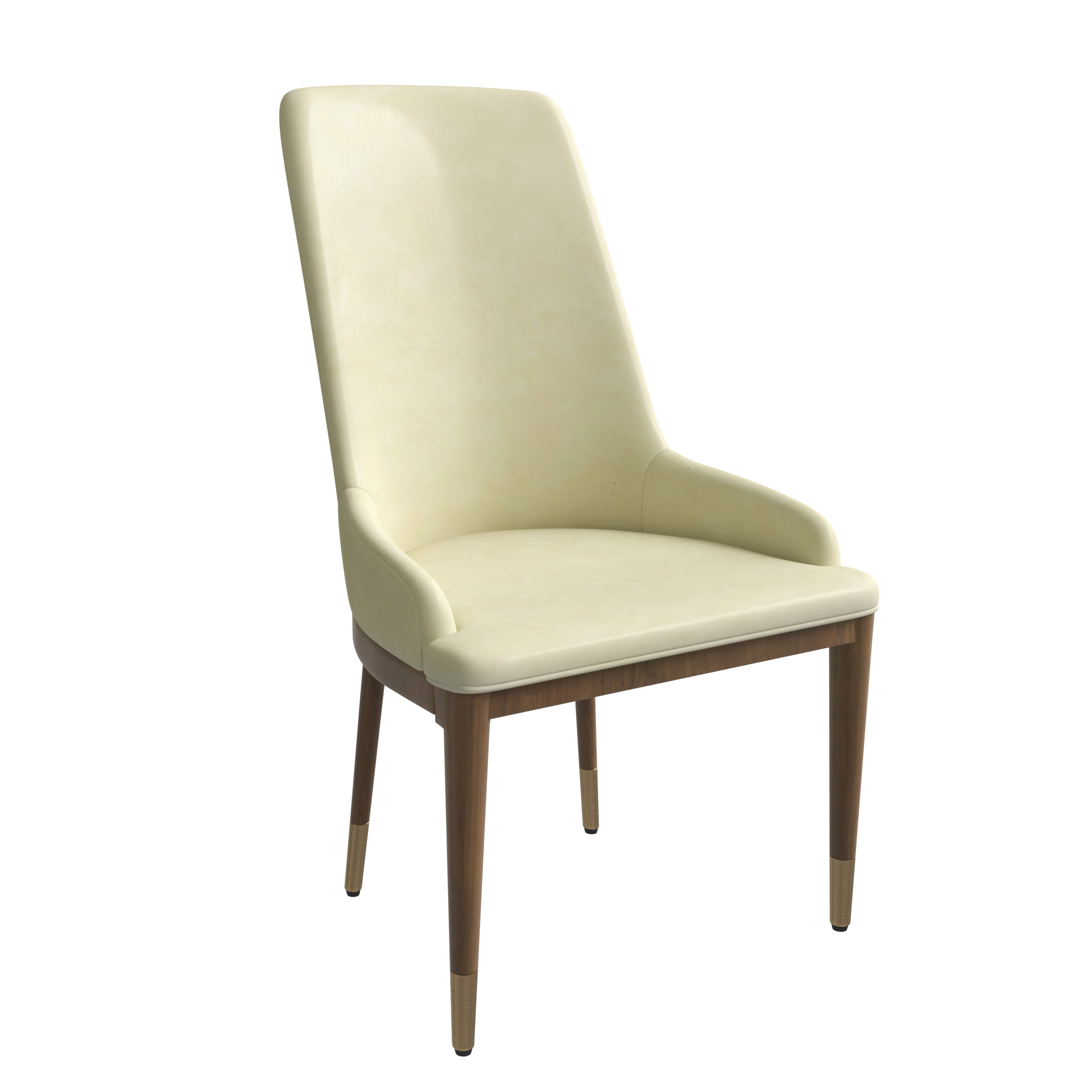 Viva Collection Modern Wooden Dining Chair in Cream