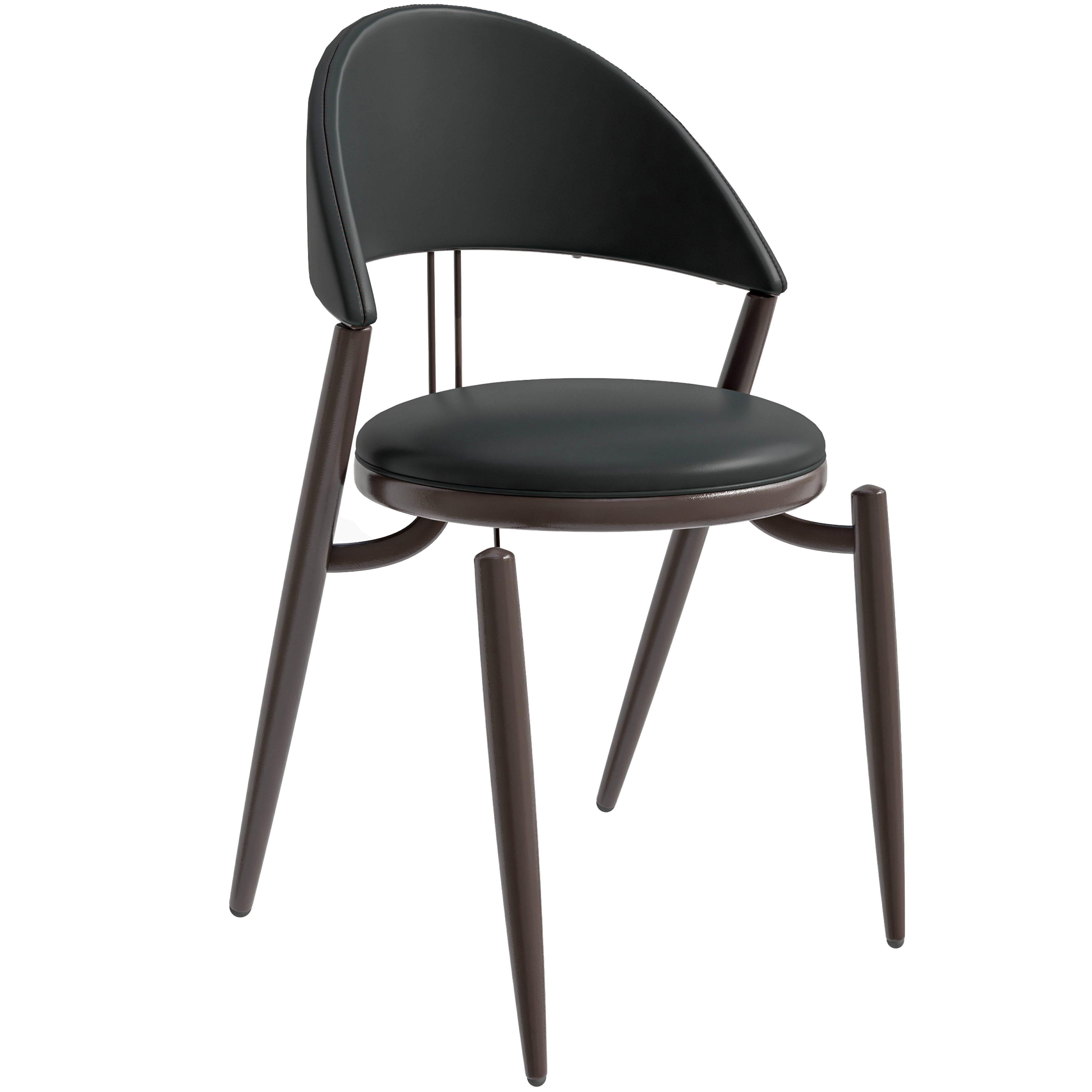 Venice Collection Modern Dining Chair In Black