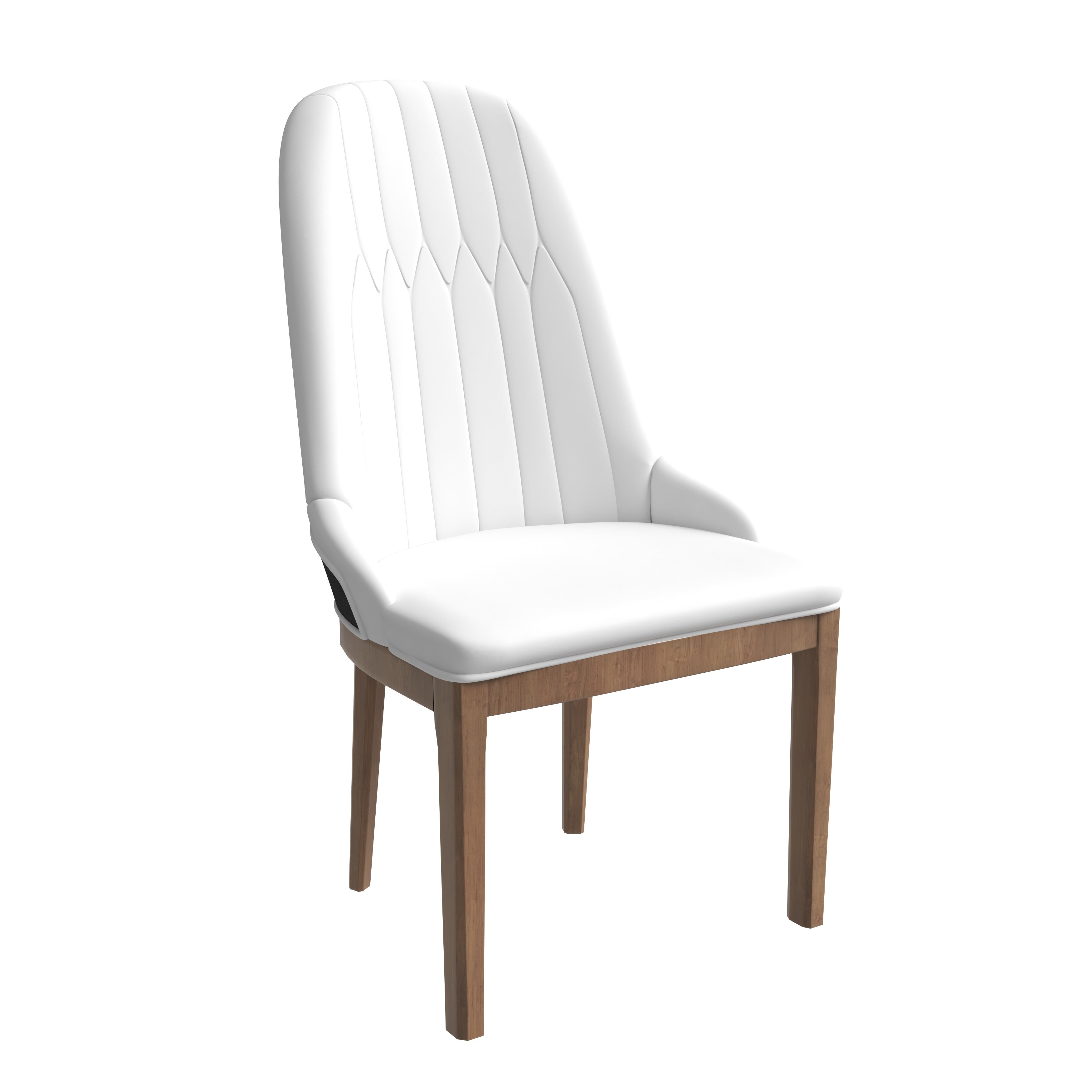 Verisma Collection Modern Wooden Dining Chair in Black Fabric with White Front