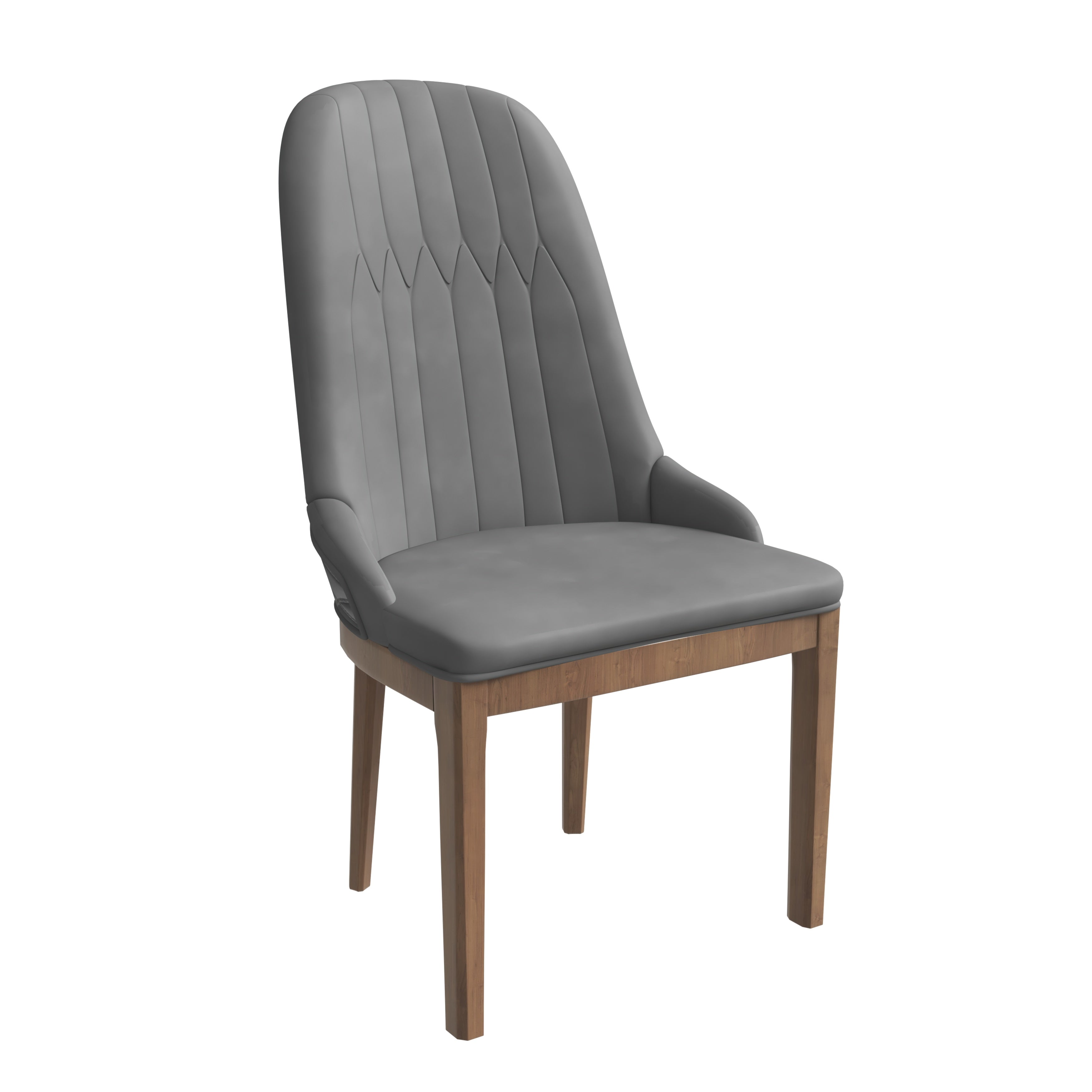 Verisma Collection Modern Wooden Dining Chair in Grey