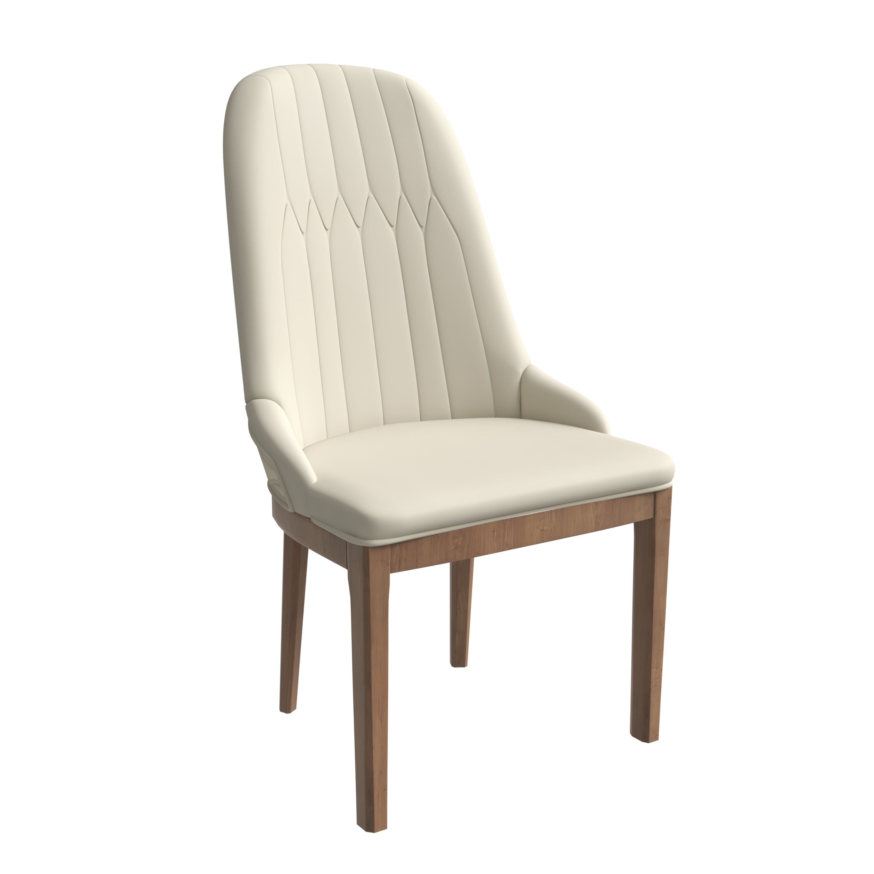 Verisma Collection Modern Wooden Dining Chair in Light Toupe