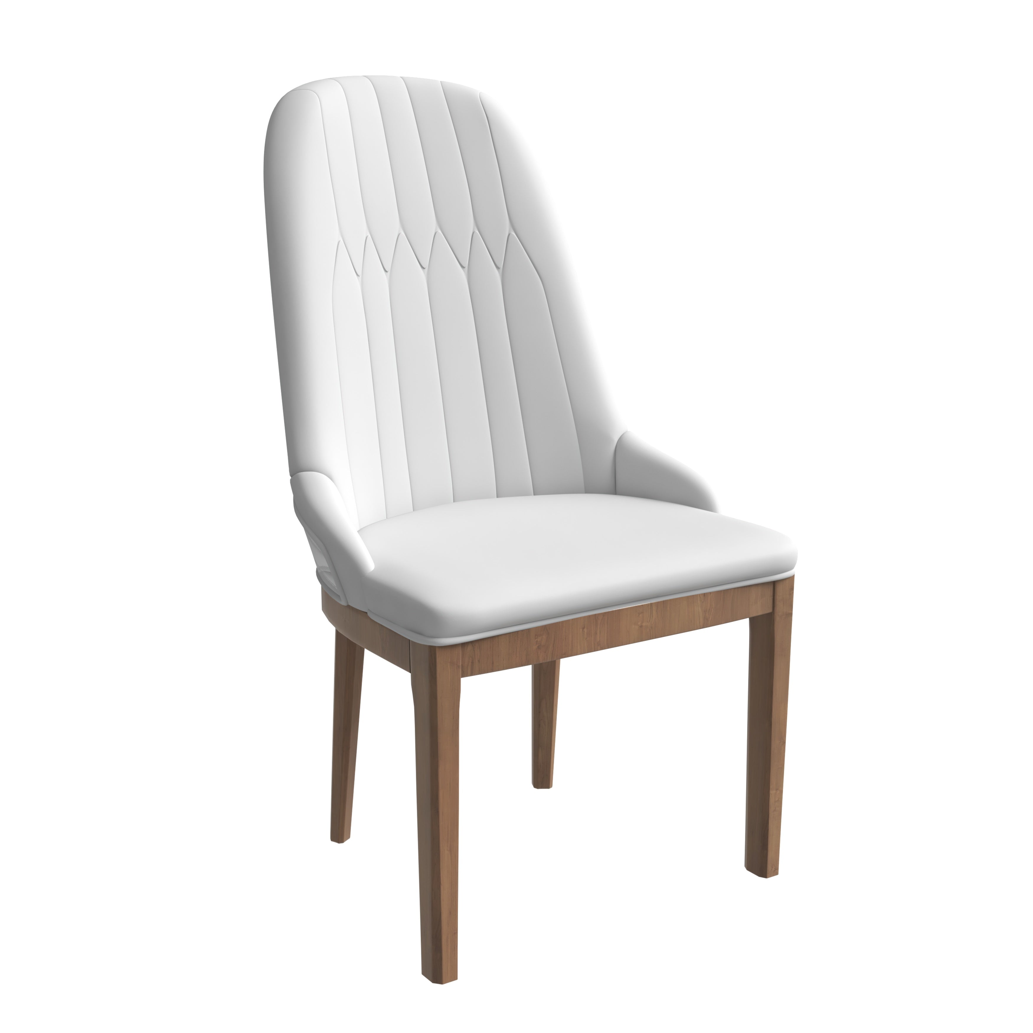 Verisma Collection Modern Wooden Dining Chair in White