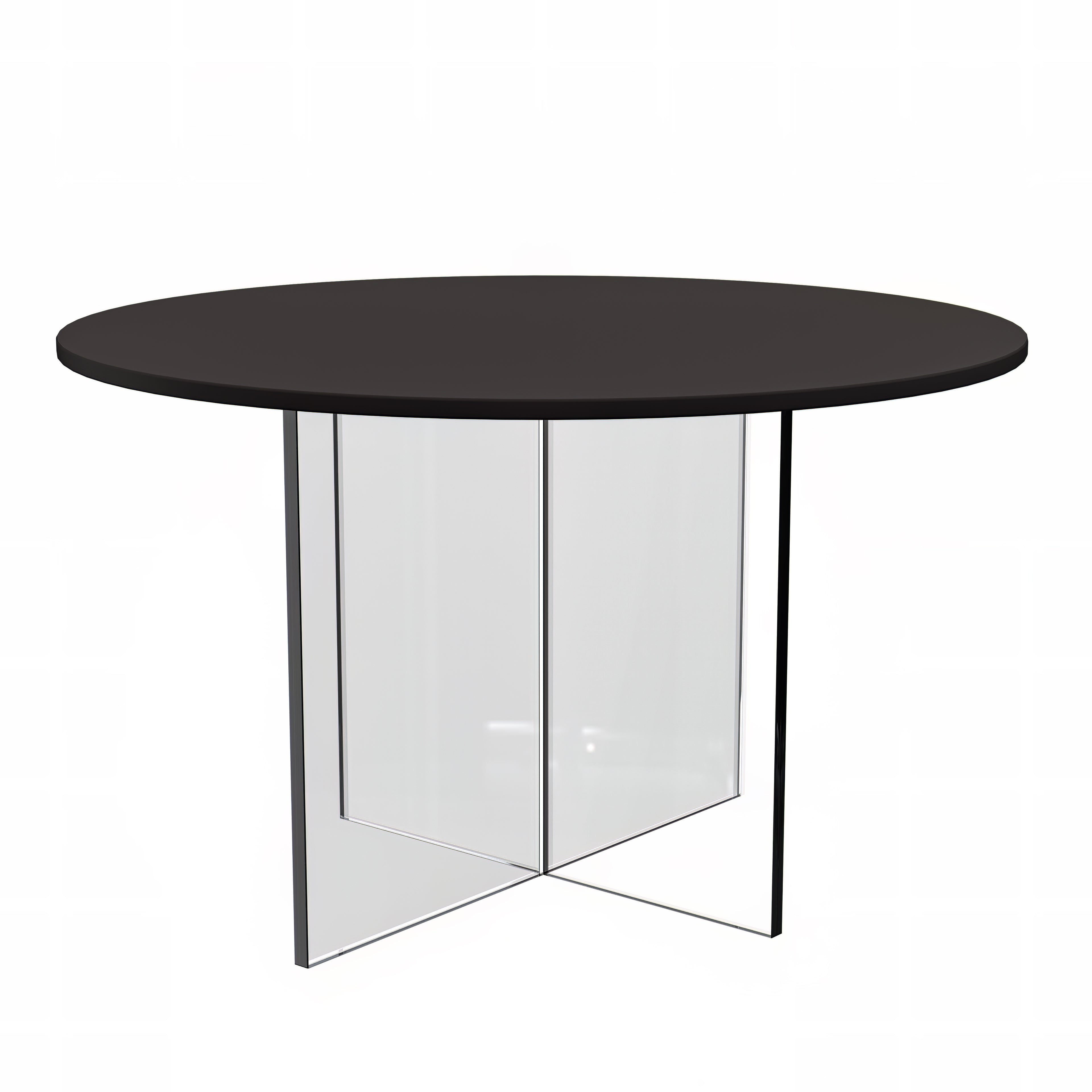 Valore Collection 28" Acrylic Side Table With Black Top