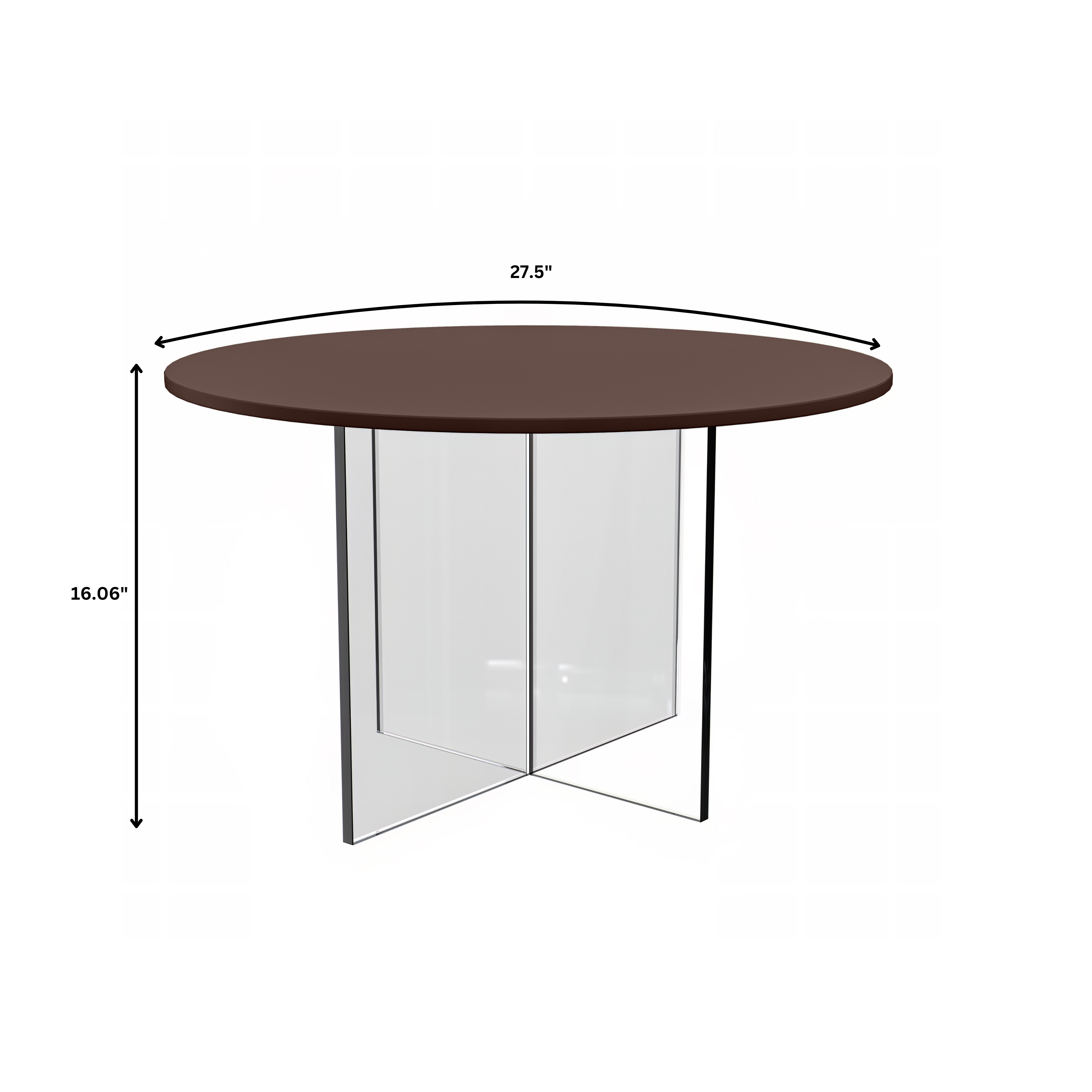 Valore Collection Acrylic Coffe Table With Walnut Top