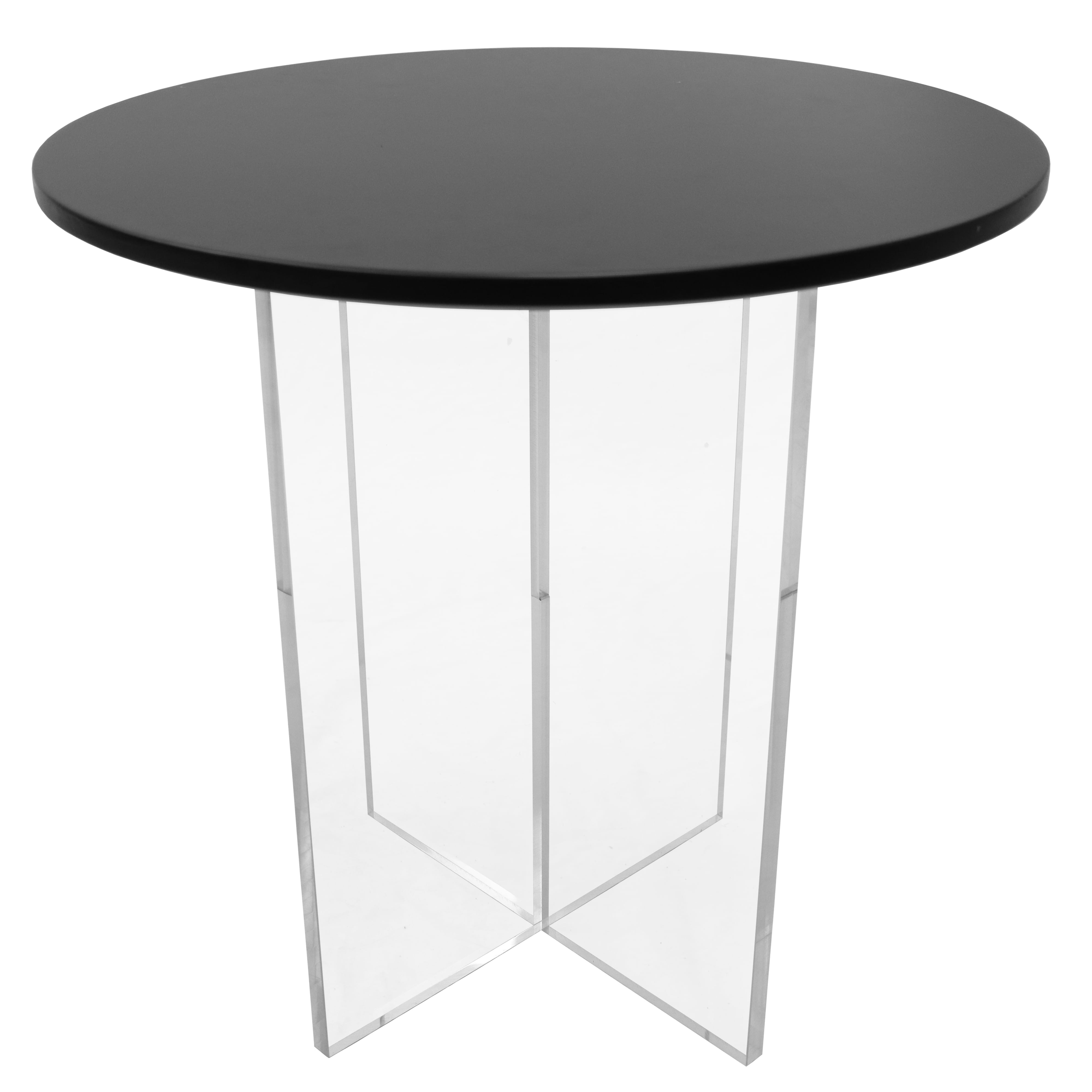 Valore Collection 20" Acrylic Side Table With Black Top