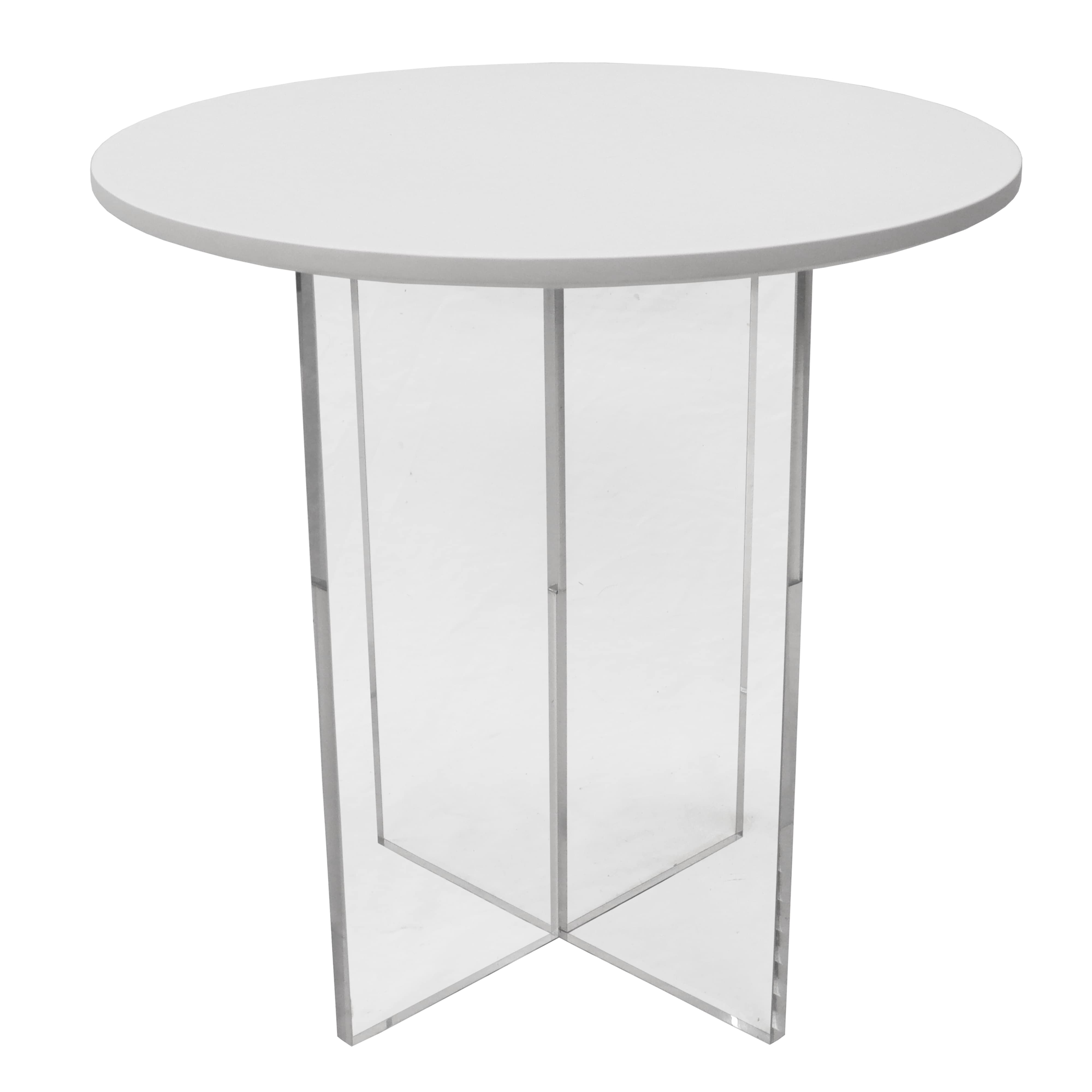 Valore Collection 20" Acrylic Side Table With White Top