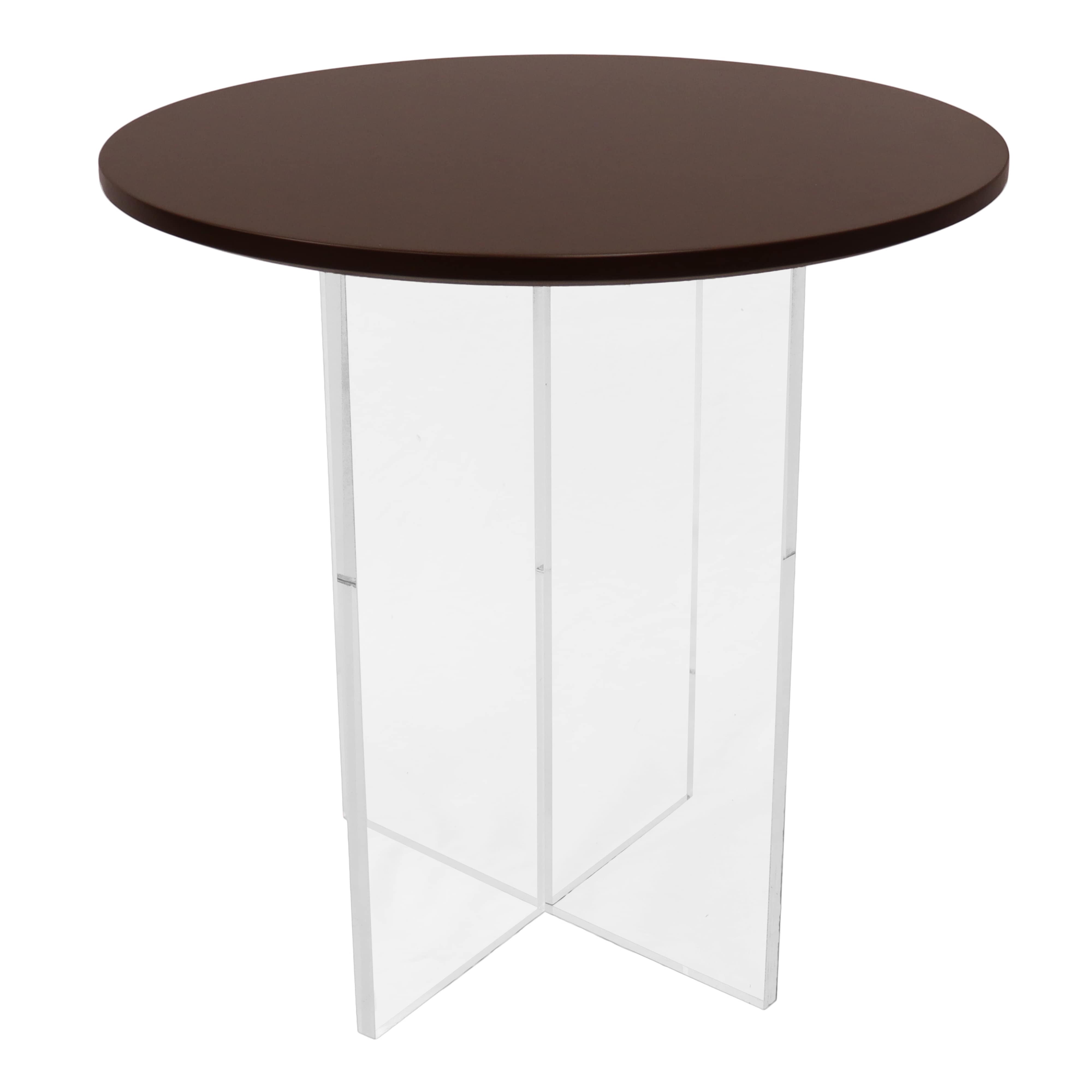 Valore Collection 20" Acrylic Side Table With Black Top