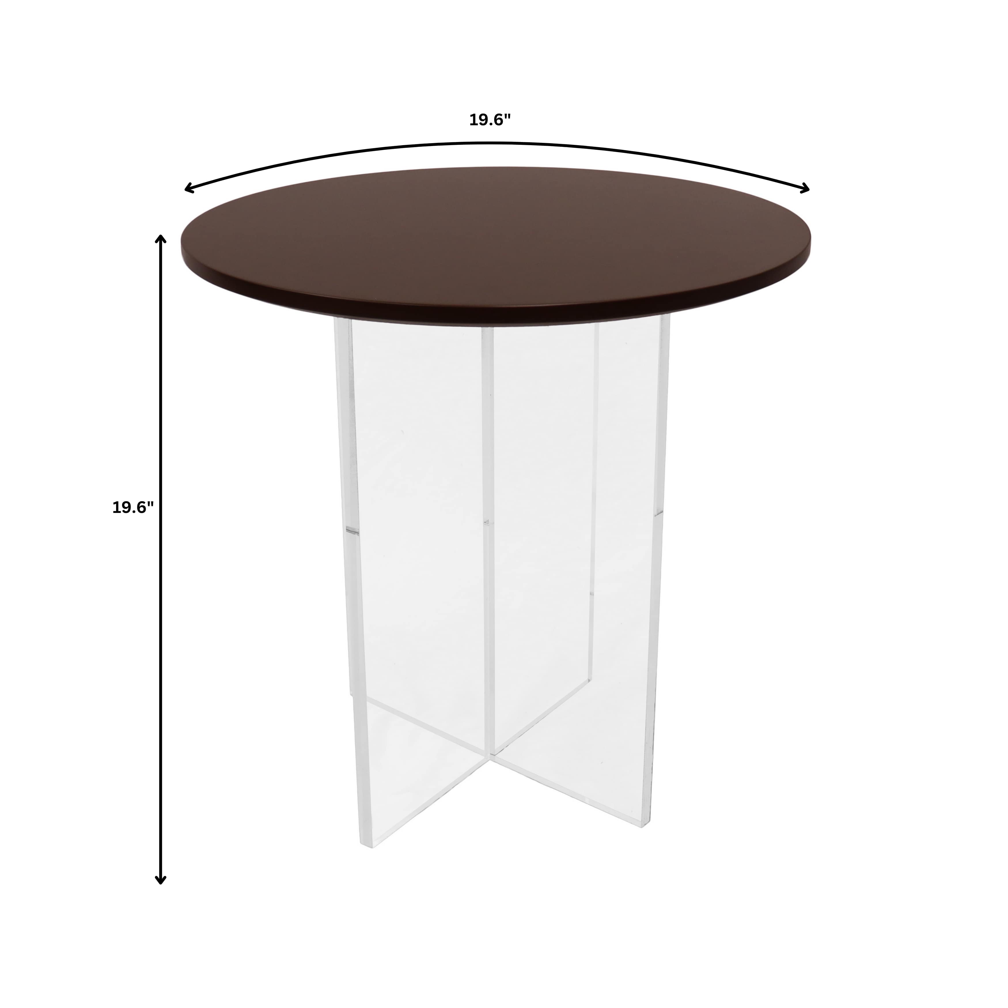 Valore Collection Acrylic Coffee Table With Walnut Top