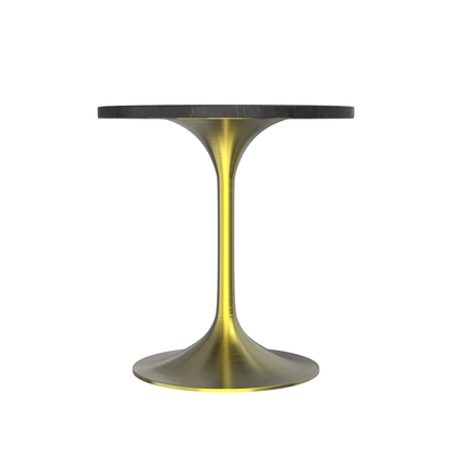 Vera 27" Round Dining Table - Gold Base Sintered Stone Top