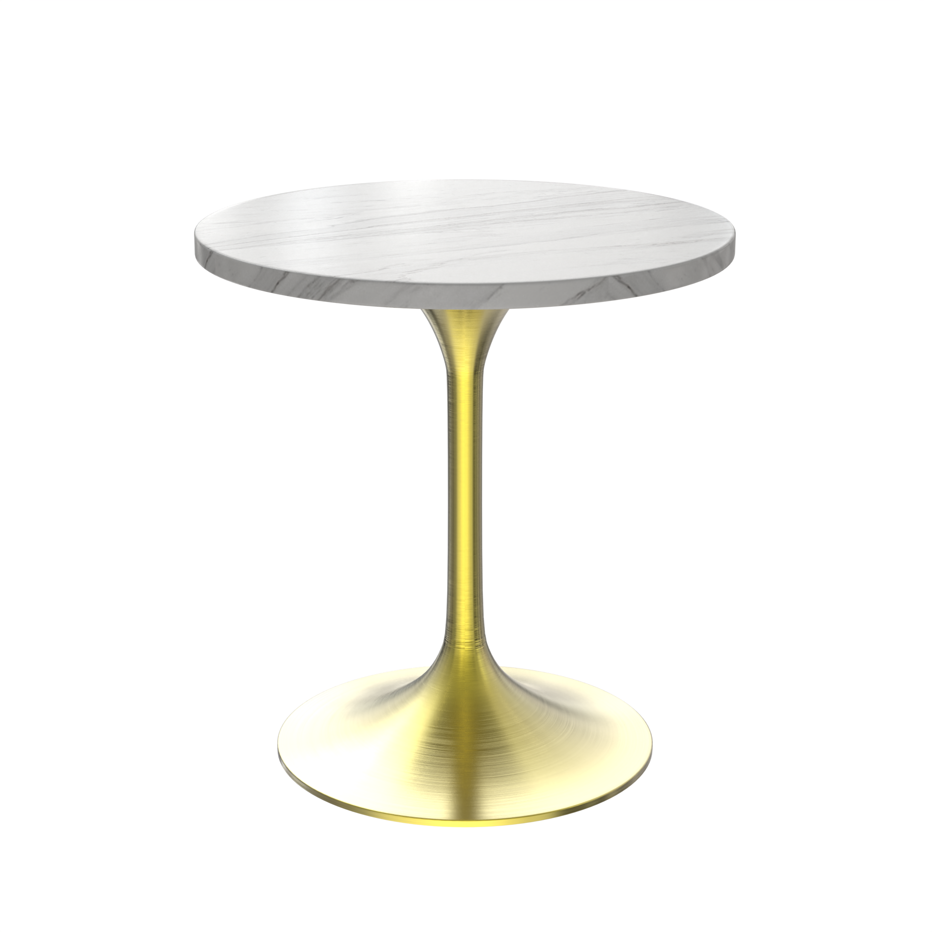 Vera 27" Round Dining Table - Gold Base Sintered Stone Top