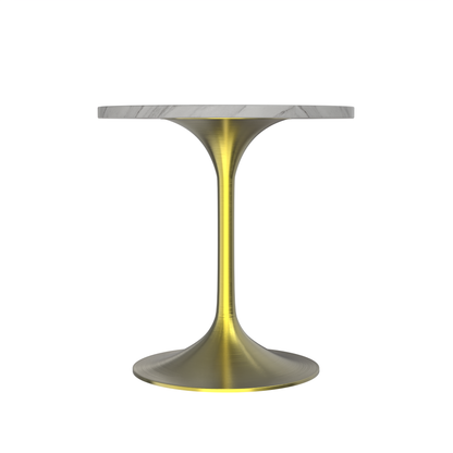 Vera 27" Round Dining Table - Gold Base Sintered Stone Top