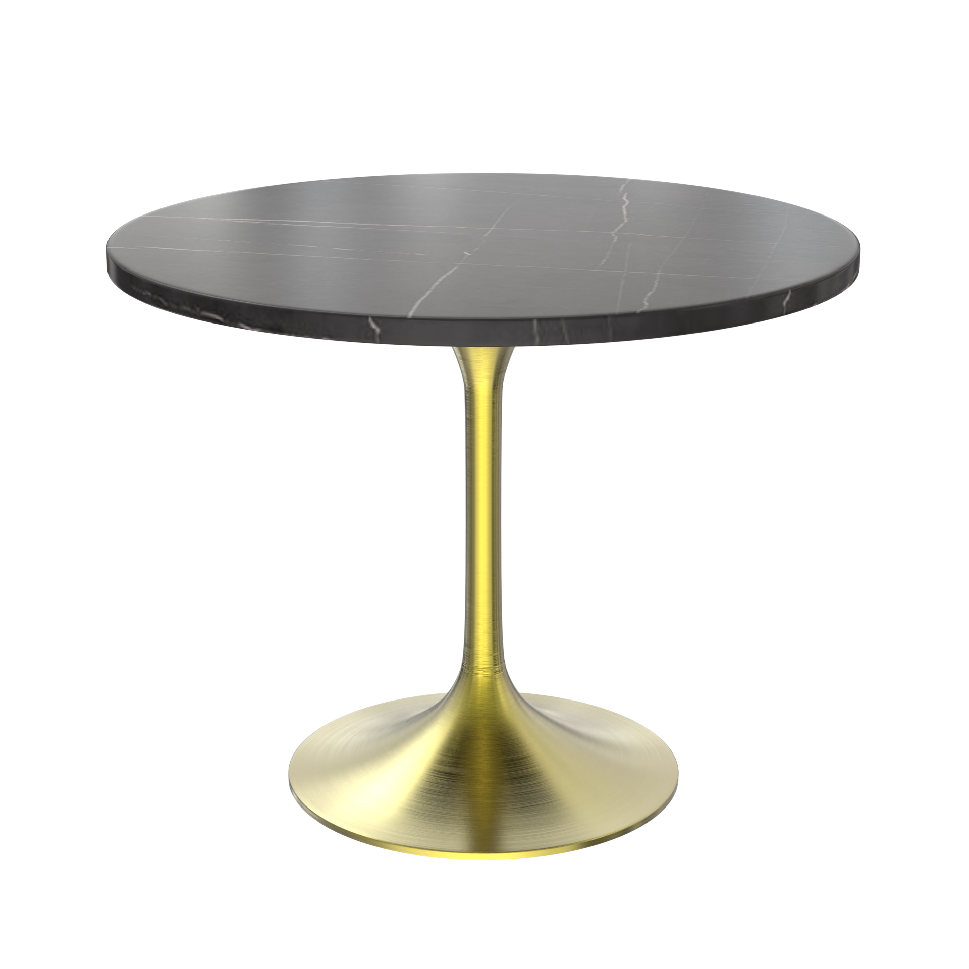 Vera 36" Round Dining Table - Gold Base Sintered Stone Top