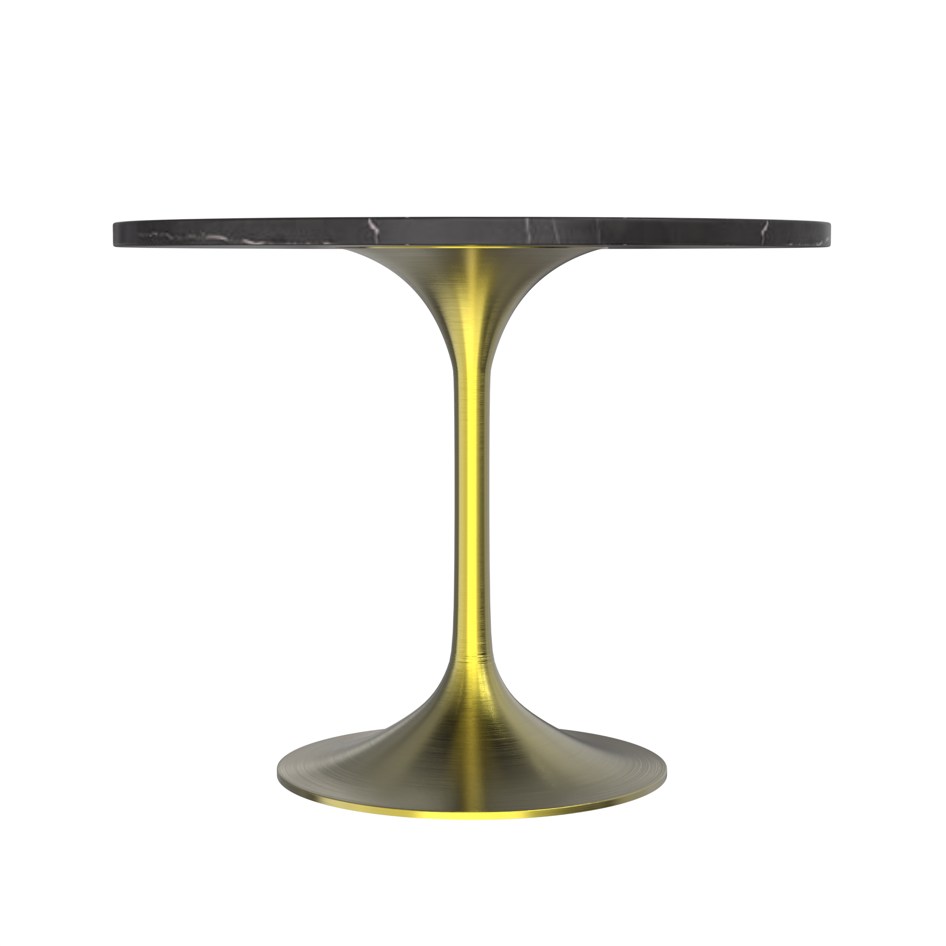 Vera 36" Round Dining Table - Gold Base Sintered Stone Top