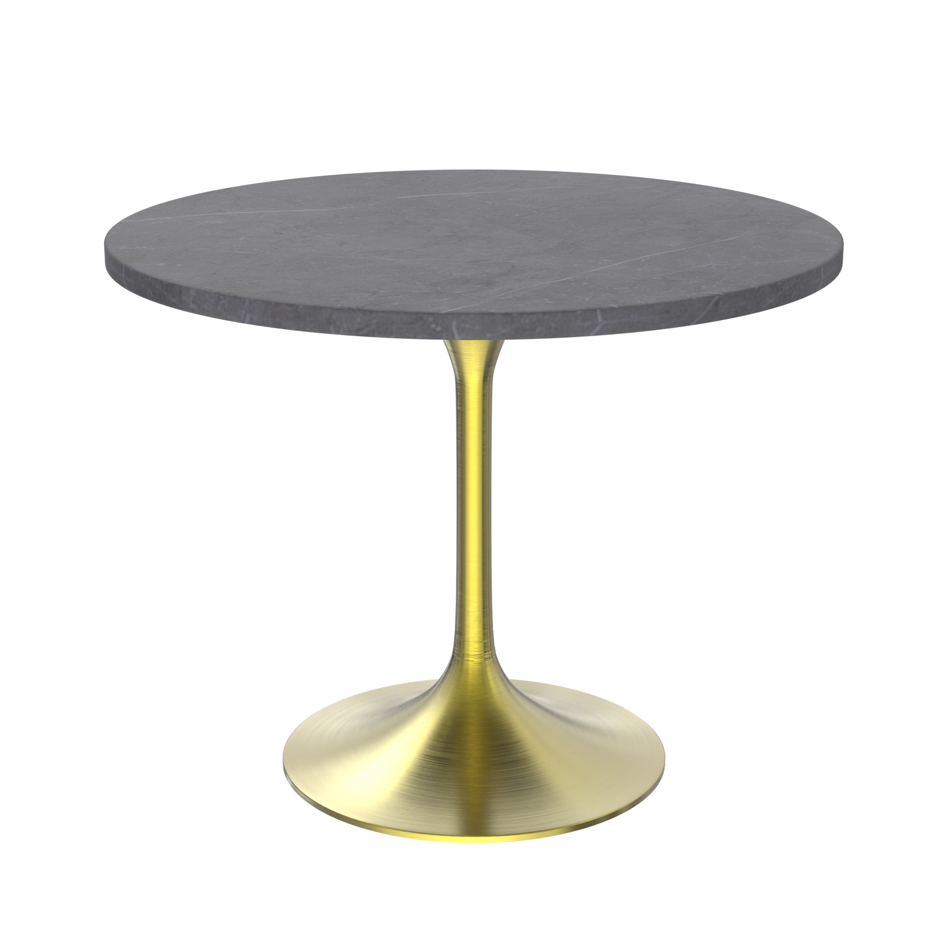 Vera 36" Round Dining Table - Gold Base Sintered Stone Top