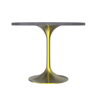 Vera 36" Round Dining Table - Gold Base Sintered Stone Top