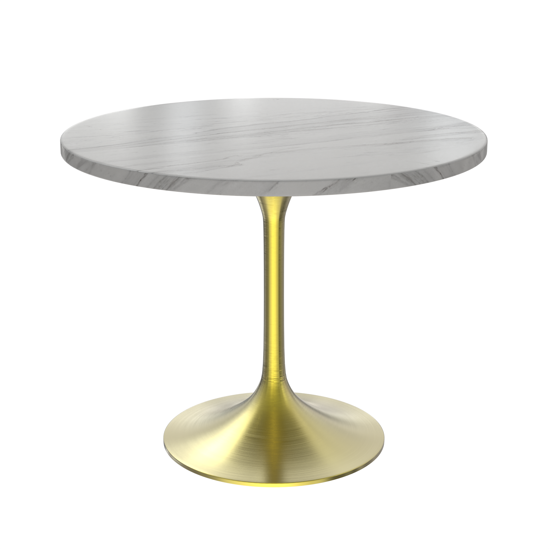 Vera 36" Round Dining Table - Gold Base Sintered Stone Top