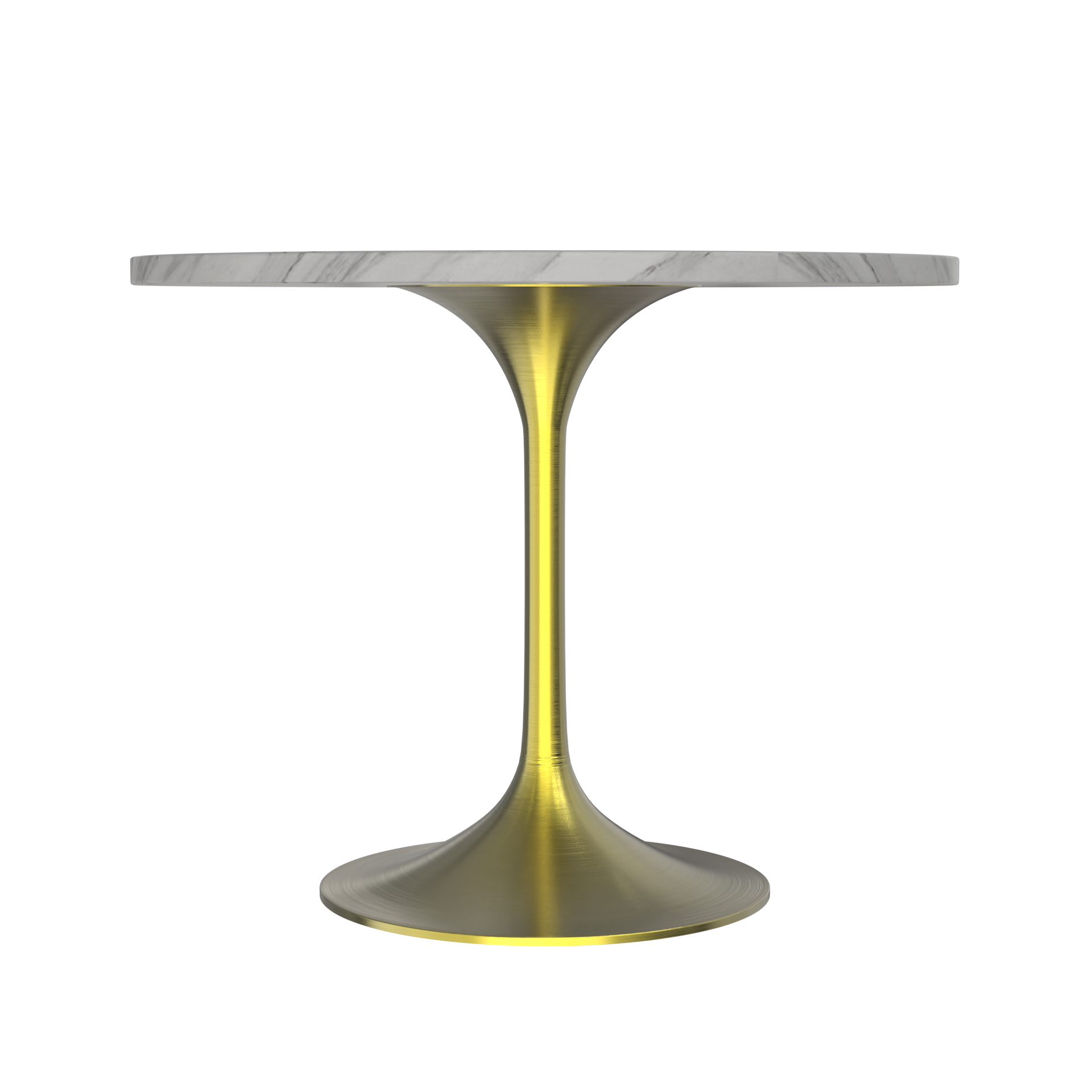 Vera 36" Round Dining Table - Gold Base Sintered Stone Top