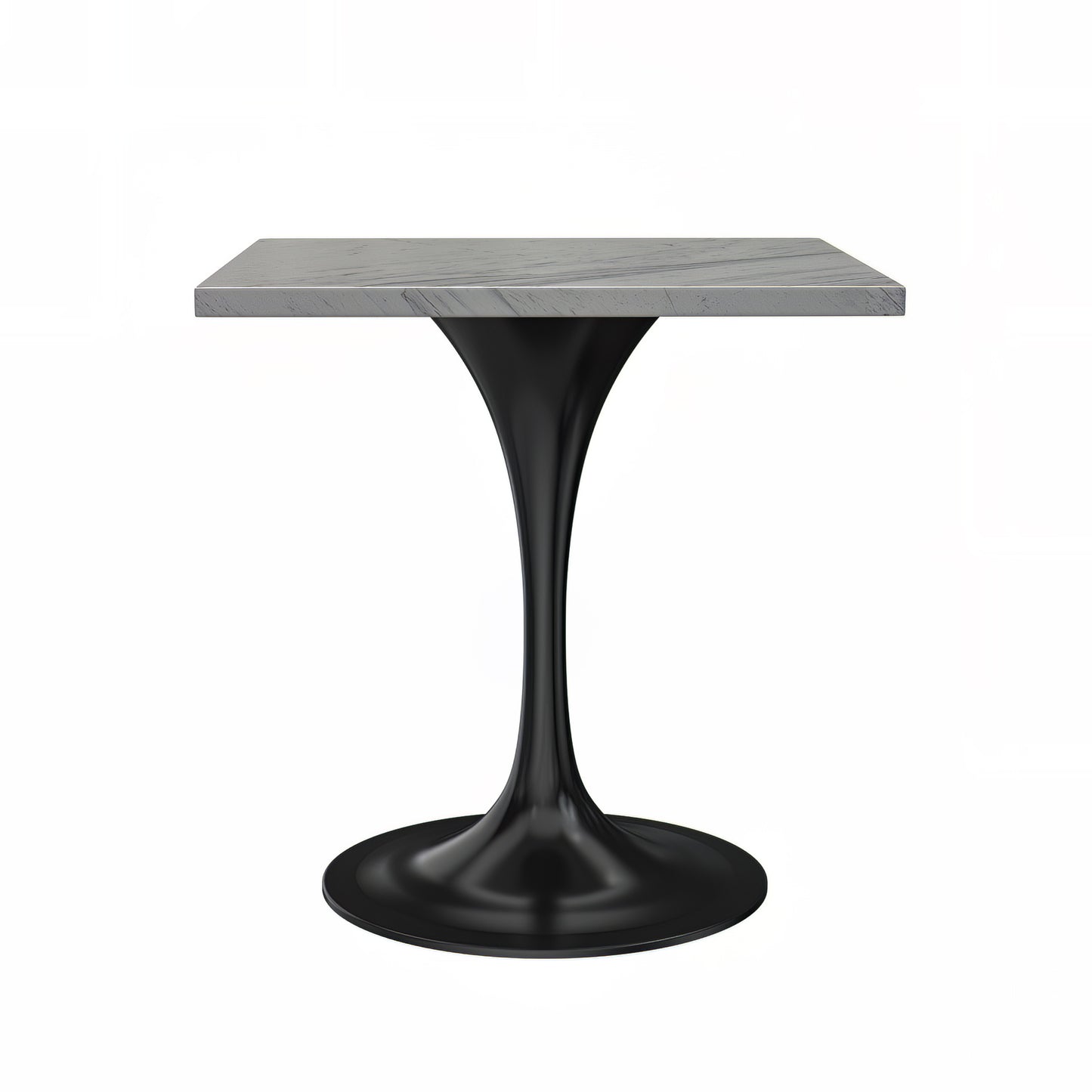 Vera 27" Square Dining Table - Black Base Marbleized Top