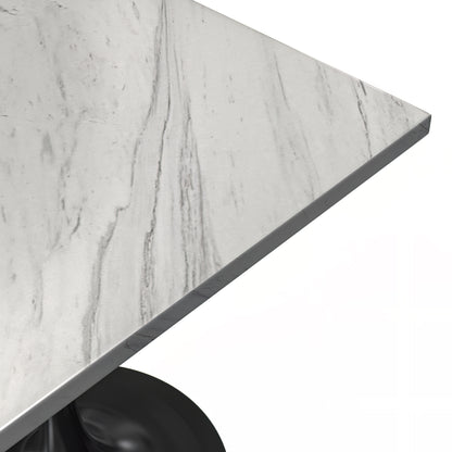 Vera 27" Square Dining Table - Black Base Marbleized Top