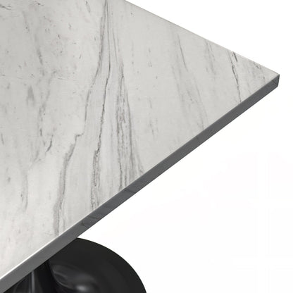 Vera 36" Square Dining Table - Black Base Marbleized Top