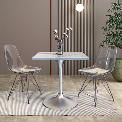 Vera 27" Square Dining Table - Marbleized Top