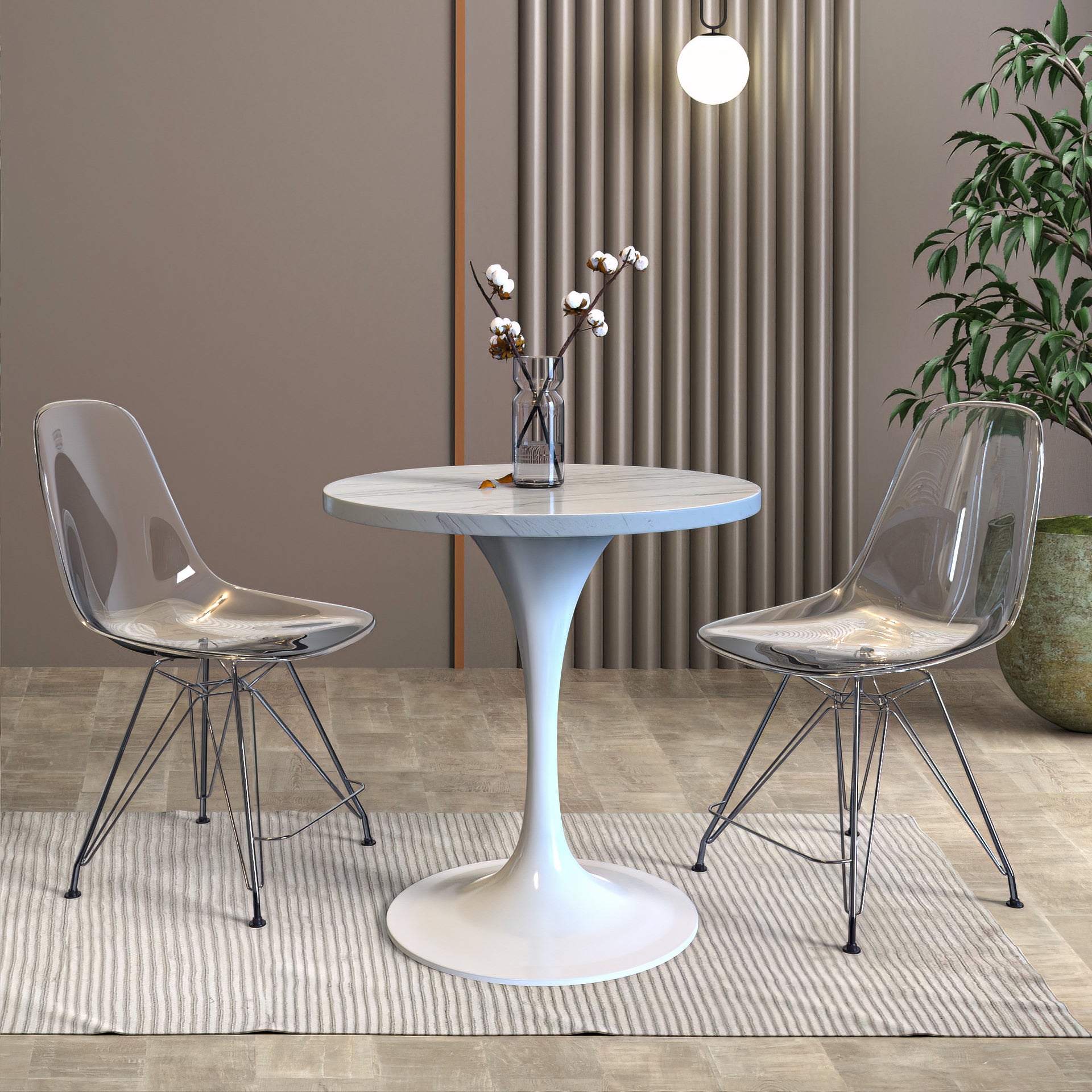 Vera 27" Round Dining Table - Marbleized Top