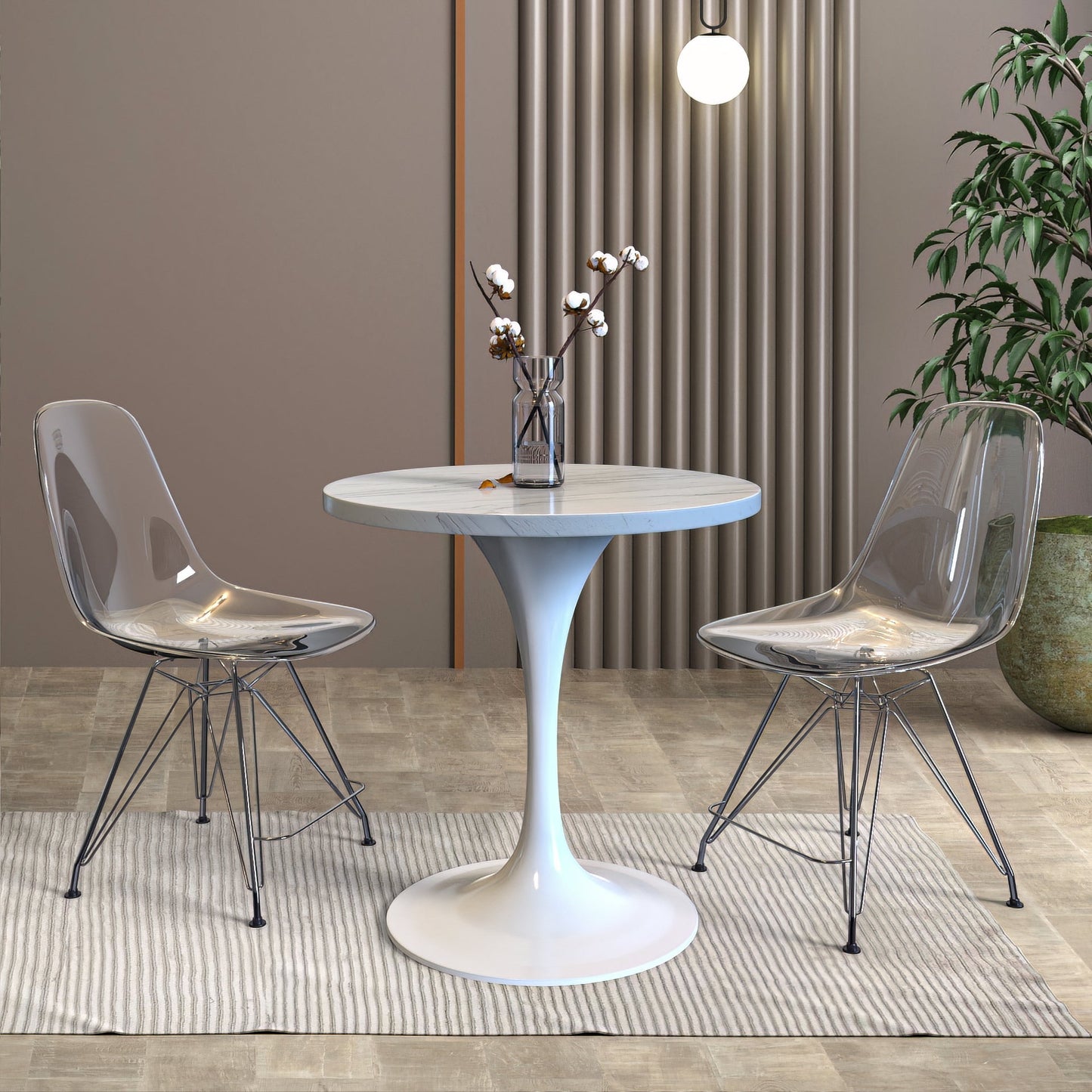 Vera 48" Round Dining Table - Marbleized Top