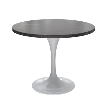Vera 36" Round Dining Table - White Base Sintered Stone Top