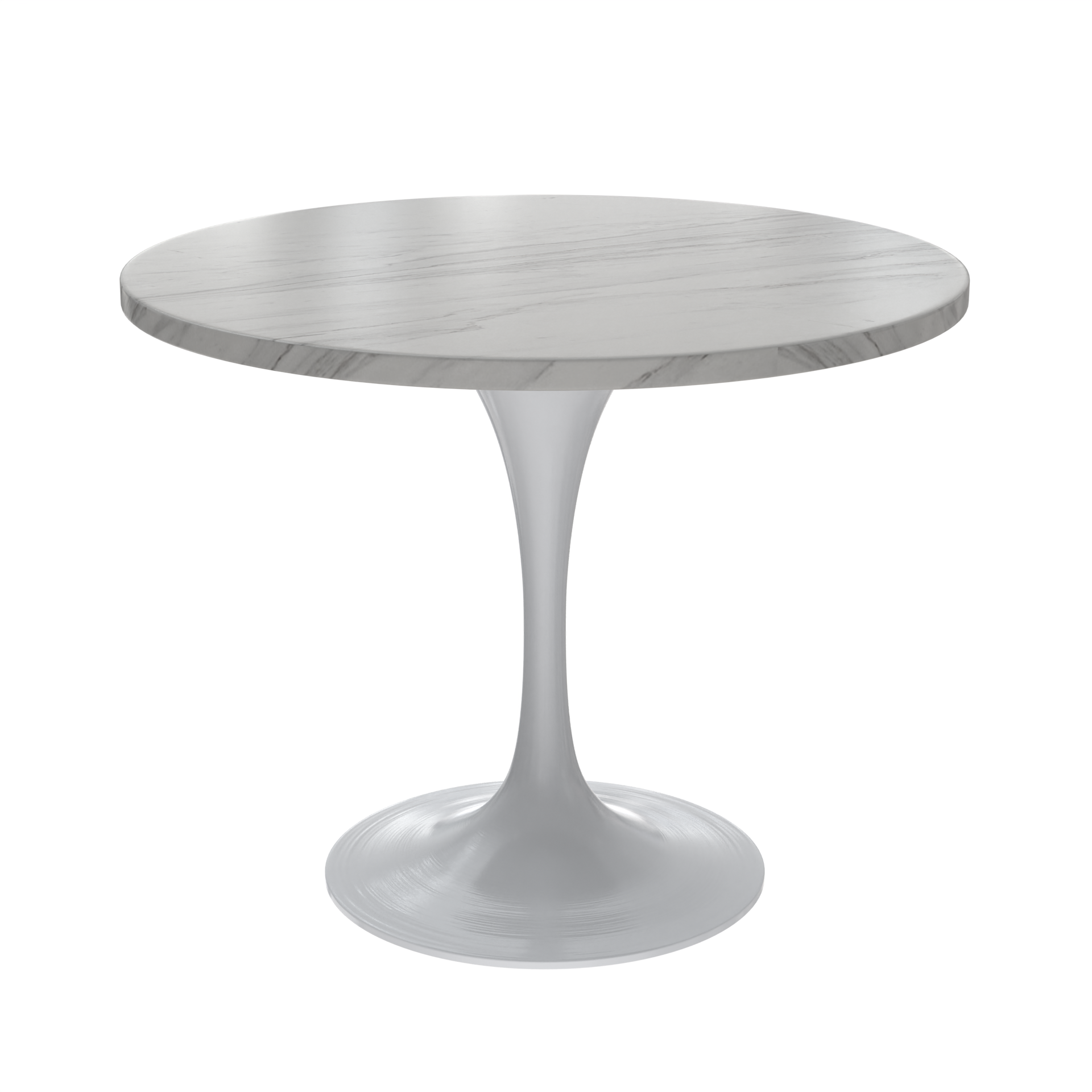 Vera 36" Round Dining Table - White Base Sintered Stone Top