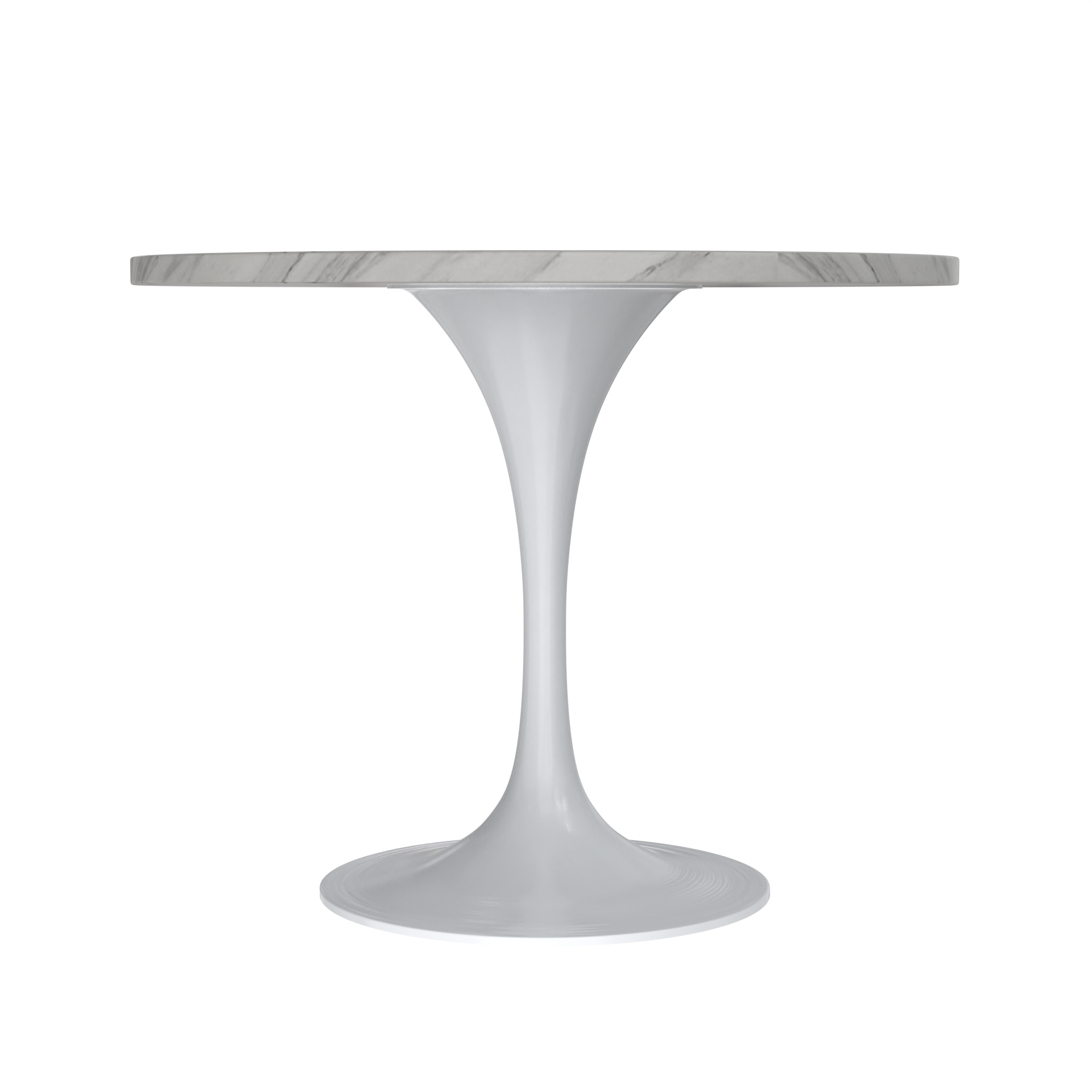 Vera 36" Round Dining Table - White Base Sintered Stone Top