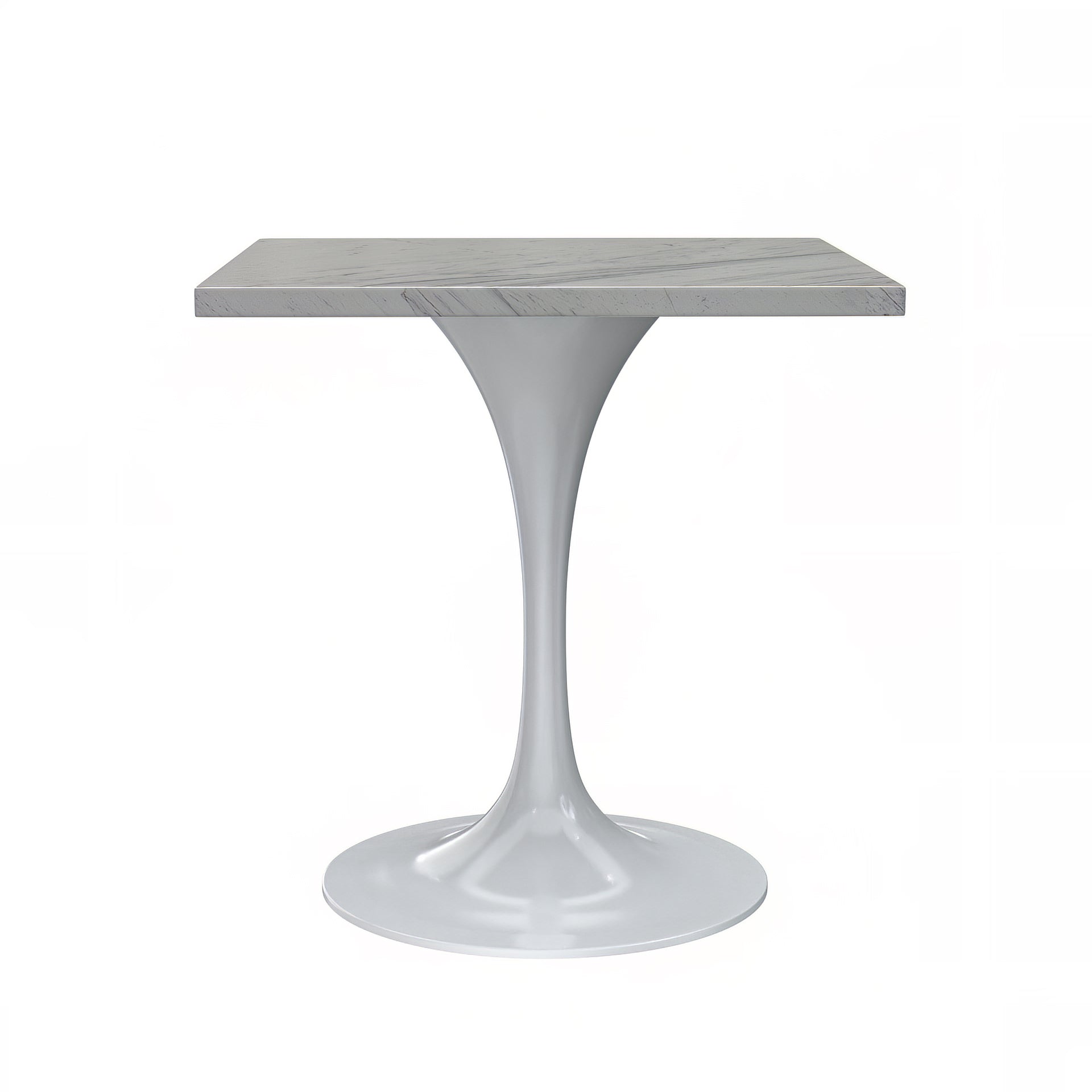 Vera 36" Square Dining Table - White Base Marbleized Top