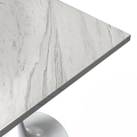 Vera 27" Square Dining Table - White Base Marbleized Top
