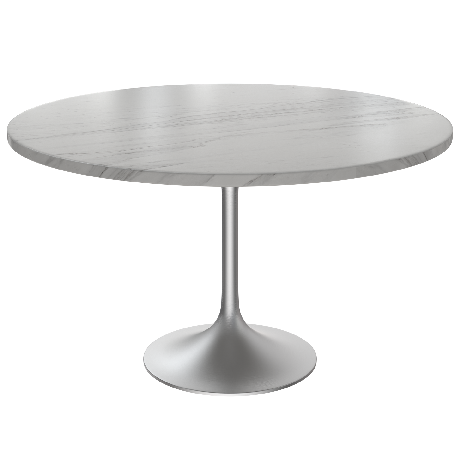 Vera 48" Round Dining Table - Brushed Chrome Base