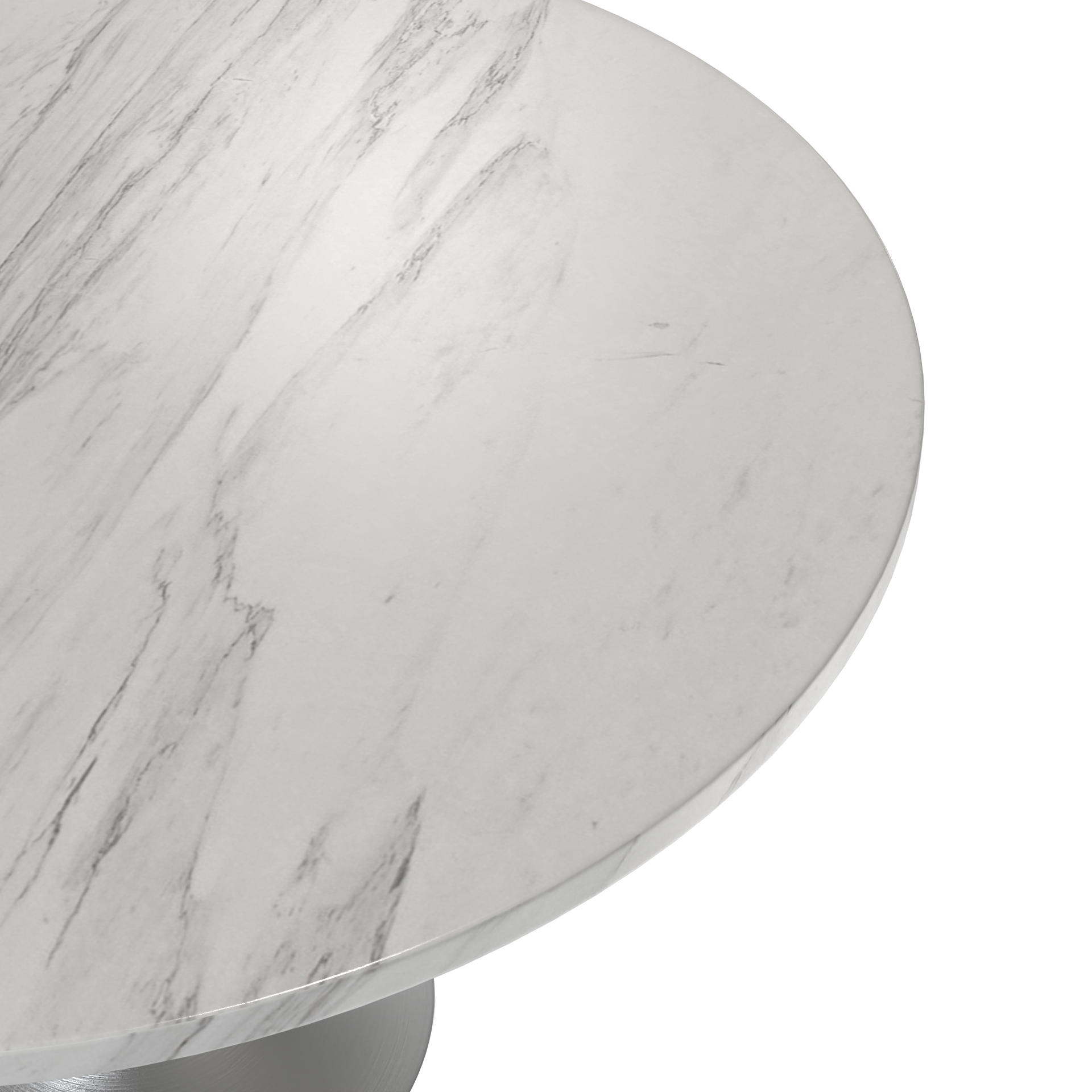 Vera 48" Round Dining Table - Brushed Chrome Base