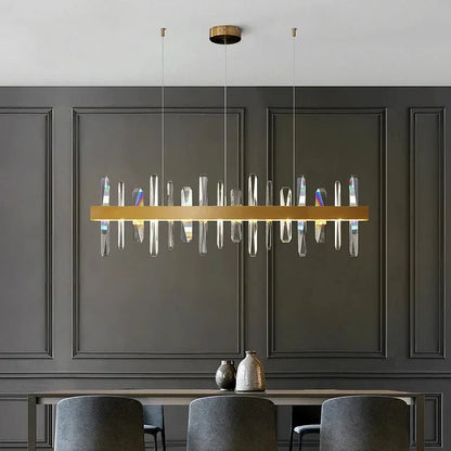 Vetra Gold Rectangular Crystal Chandelier
