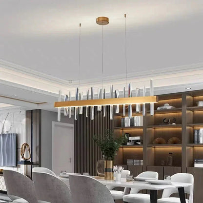 Vetra Gold Rectangular Crystal Chandelier