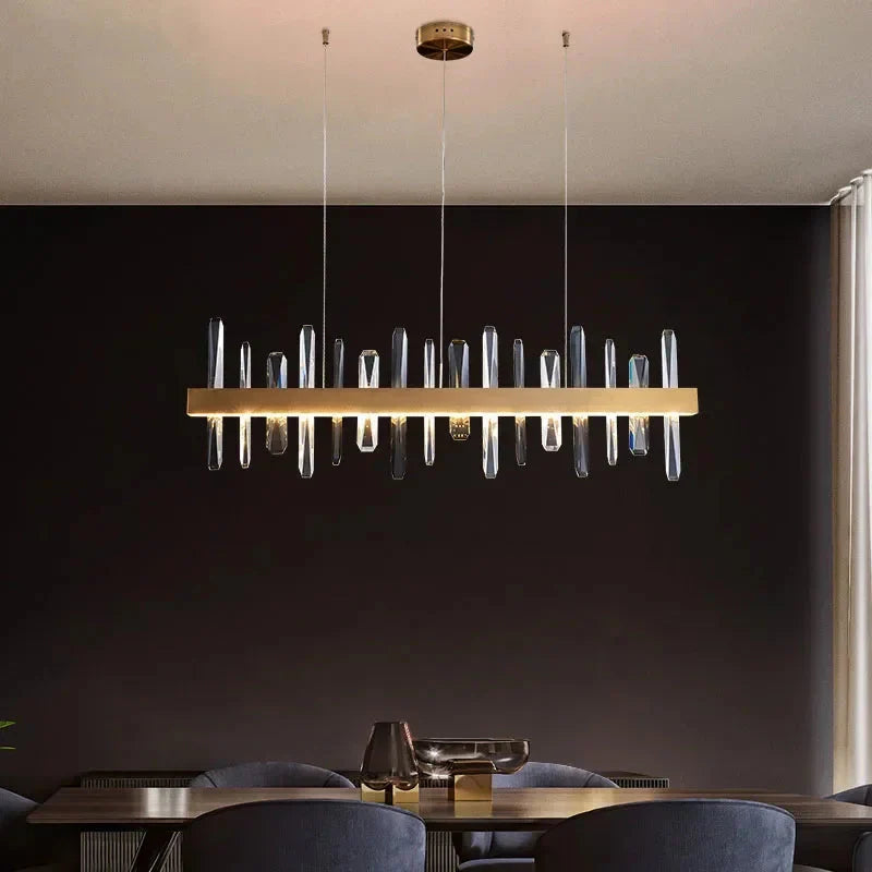 Vetra Gold Rectangular Crystal Chandelier