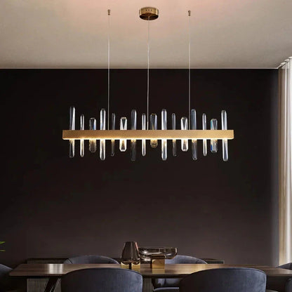 Vetra Gold Rectangular Crystal Chandelier