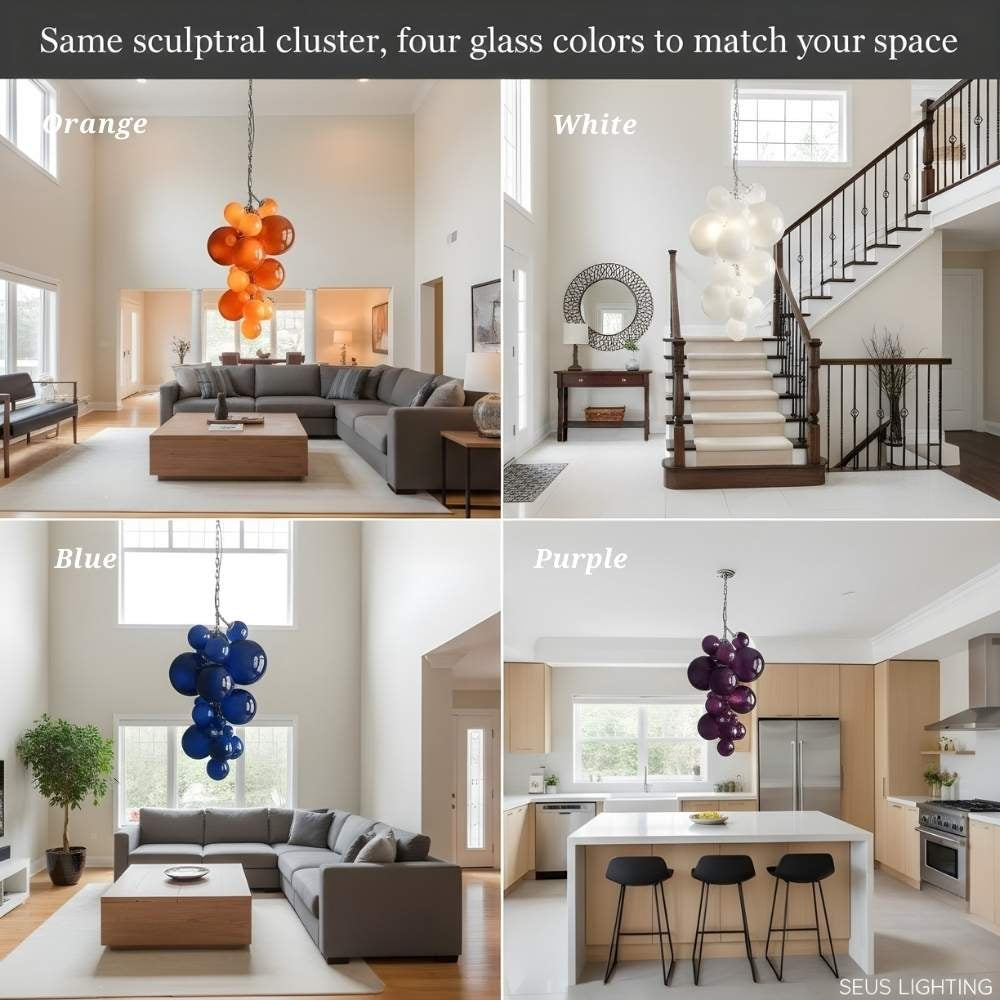 Vexo Modern Large Glass Bubble Chandelier