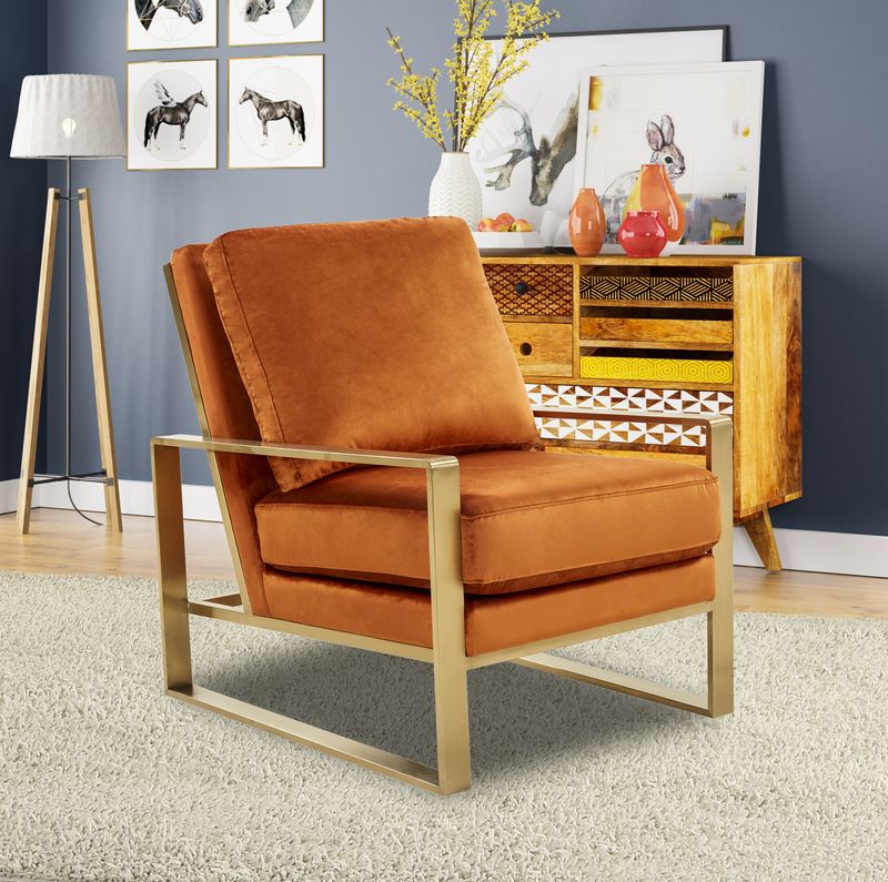 Emil Velvet Accent Armchair