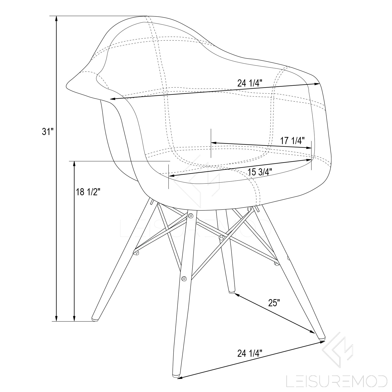 Lewie Eiffel Accent Chair - Set of 2