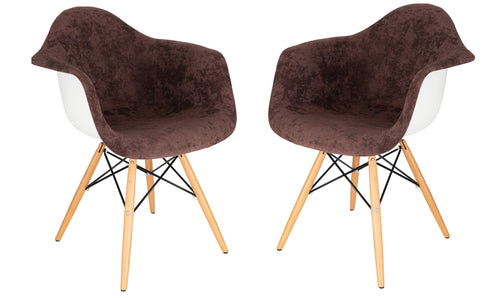 Lewie Velvet Eiffel Accent Chair - Set of 2