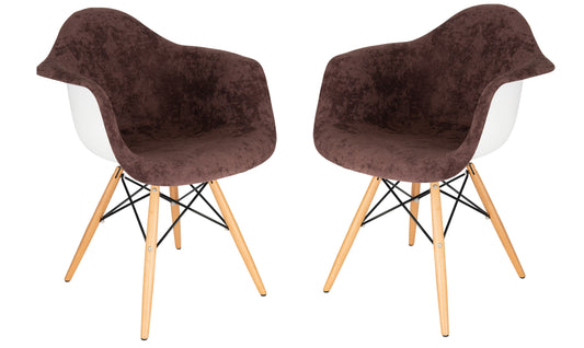 Lewie Velvet Eiffel Accent Chair - Set of 2