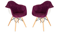 Lewie Velvet Eiffel Accent Chair - Set of 2