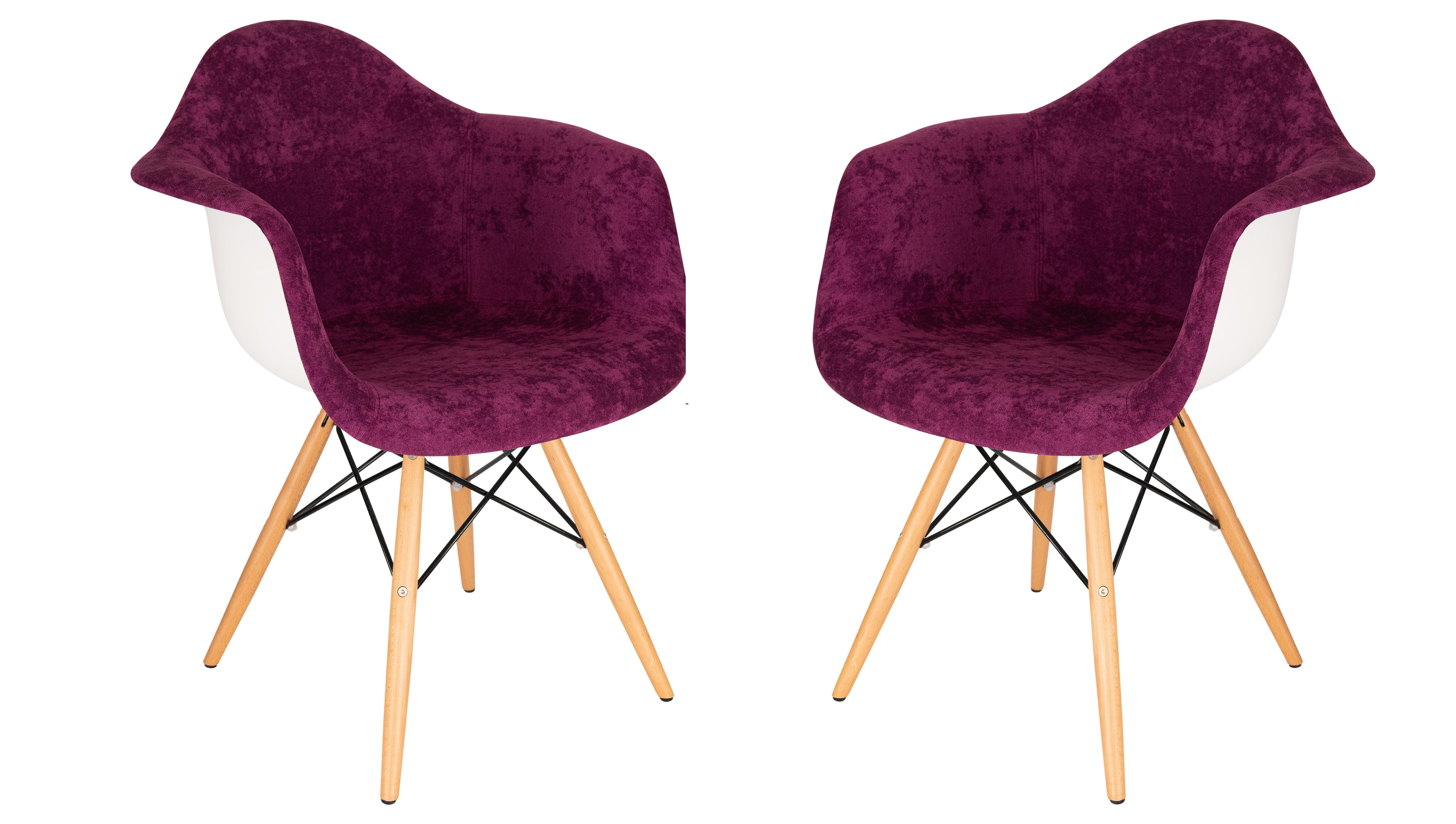 Lewie Velvet Eiffel Accent Chair - Set of 2