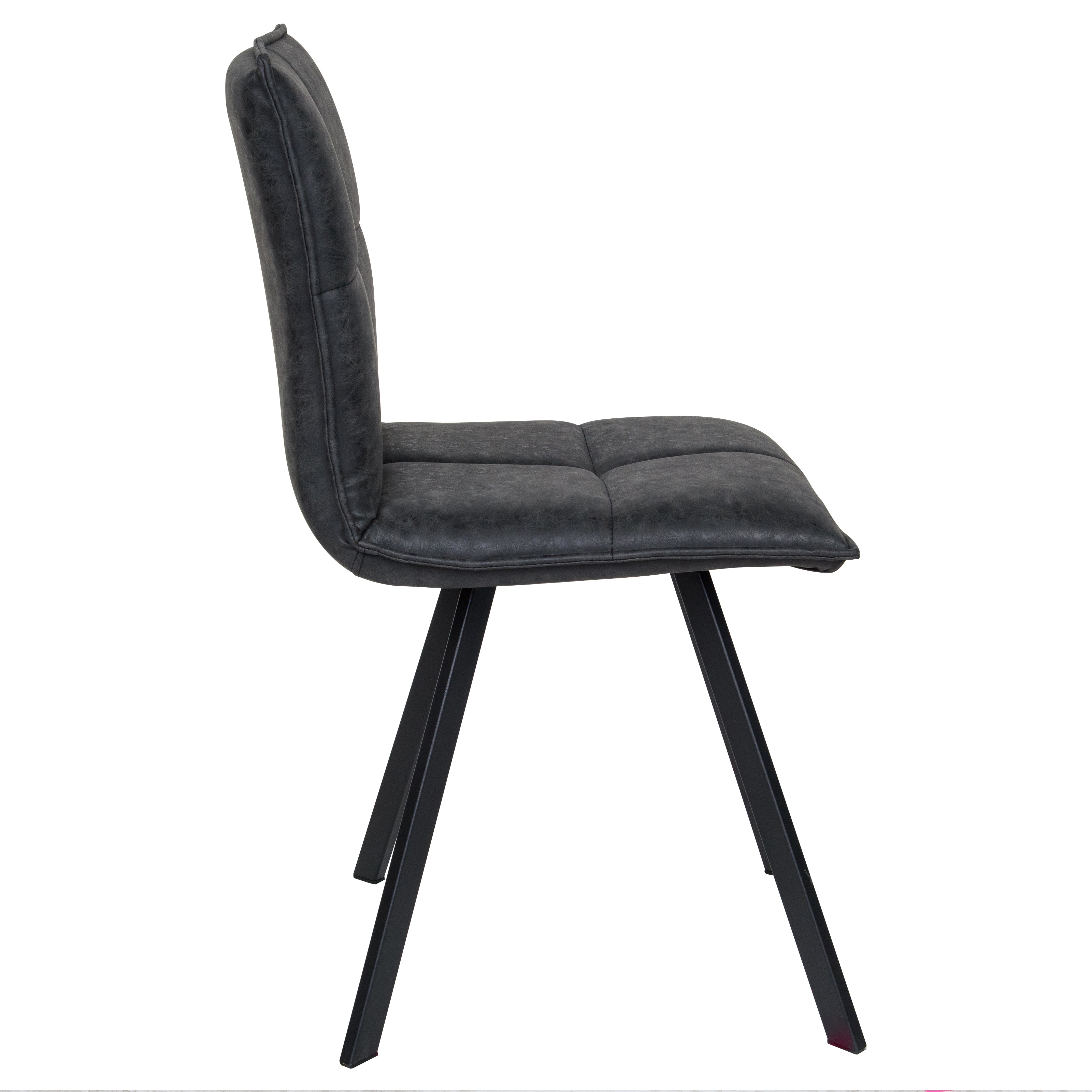 Wesley Modern Leather Dining Chair With Metal Legs