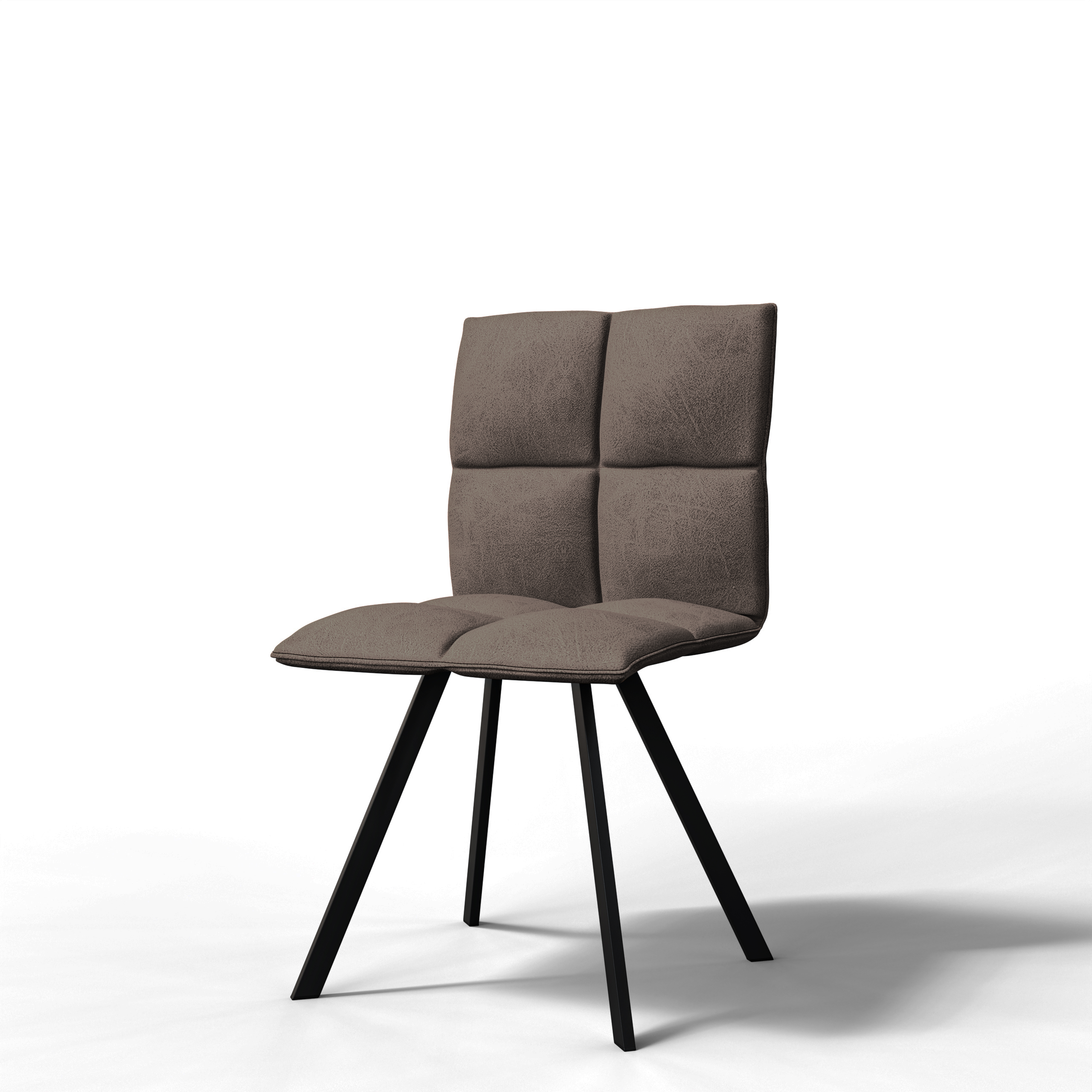 Wesley Modern Leather Dining Chair With Metal Legs