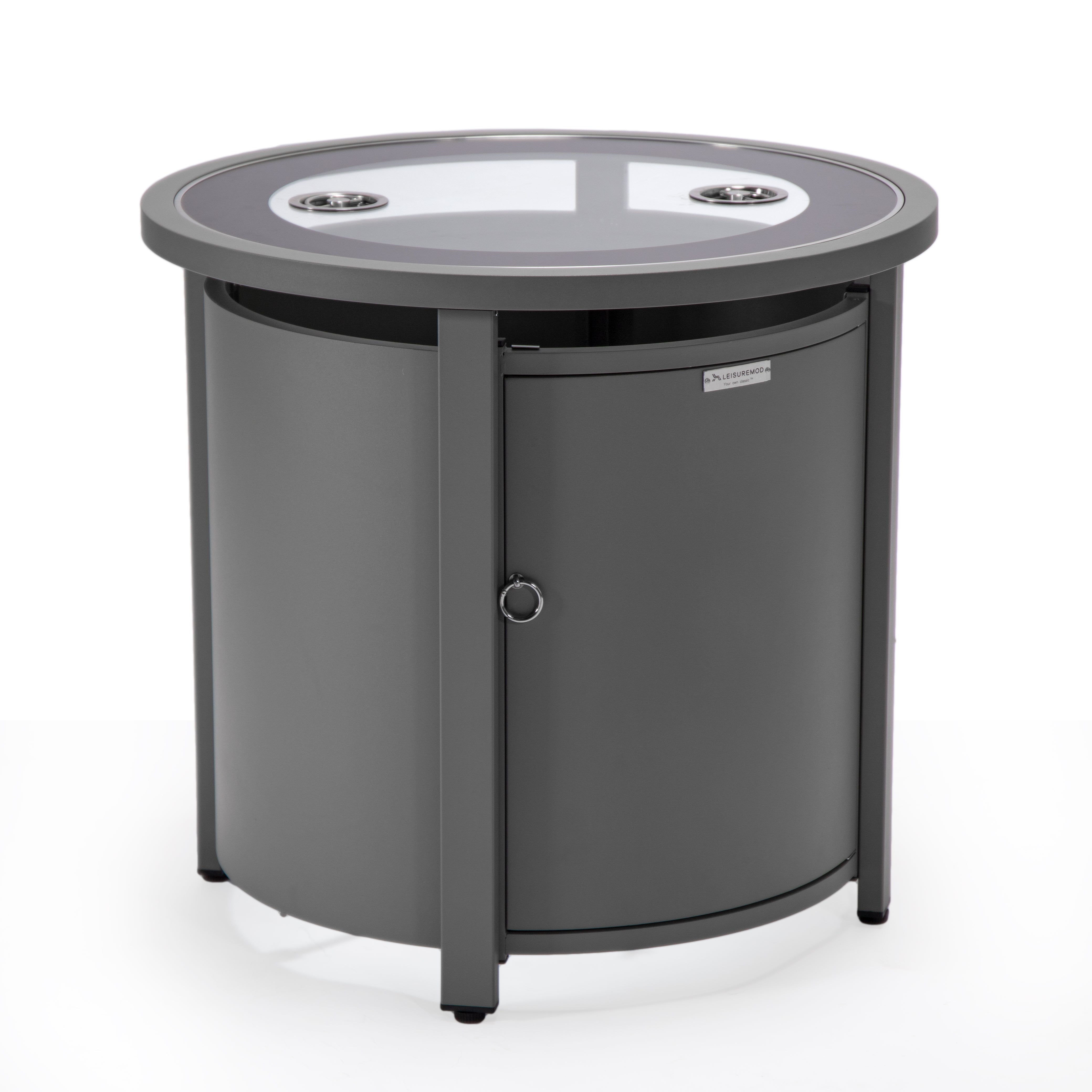 Walbrooke Black Patio Round Tank Holder in Black